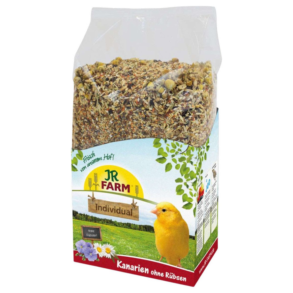 JR Farm Birds Individual Kanarien ohne Rübsen 1 kg - 4 Stück, Trockenfutter für: Vogel