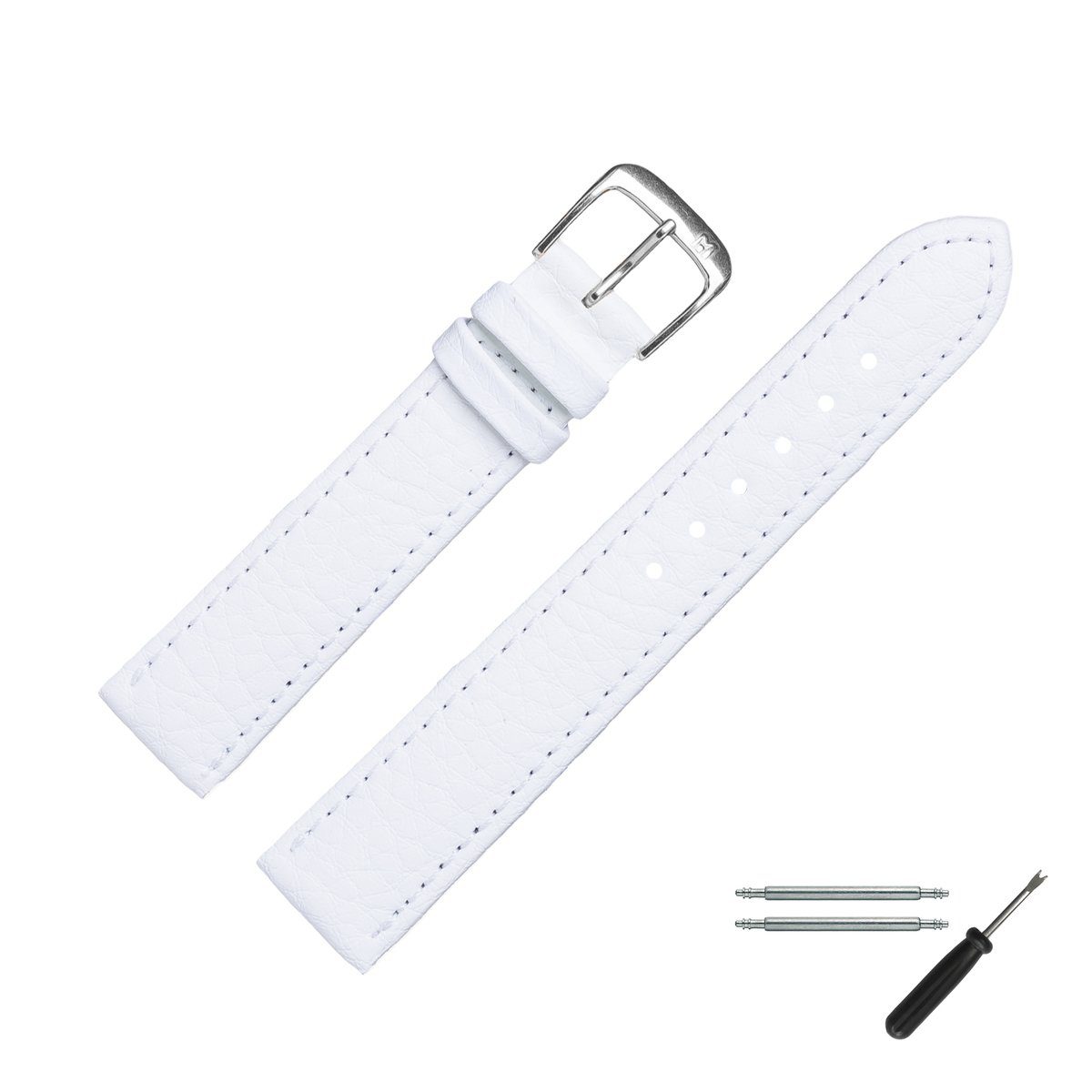 MARBURGER Uhrenarmband 18mm Kunststoff Vegan Weiss günstig online kaufen
