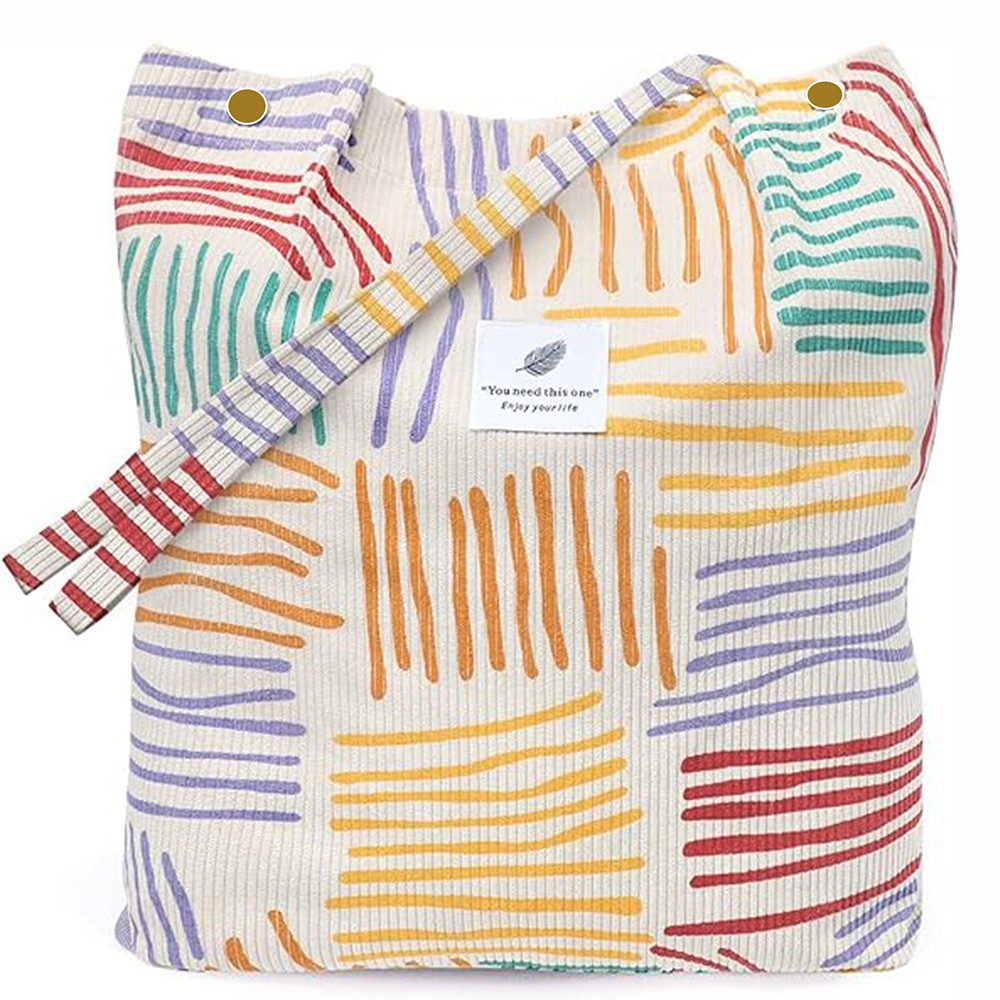 Zaewry Schultertasche Shopper Tasche Damen Groß Cord Tasche Tote Bag Strandtasche, für College Schule Arbeit Reisen Einkaufen