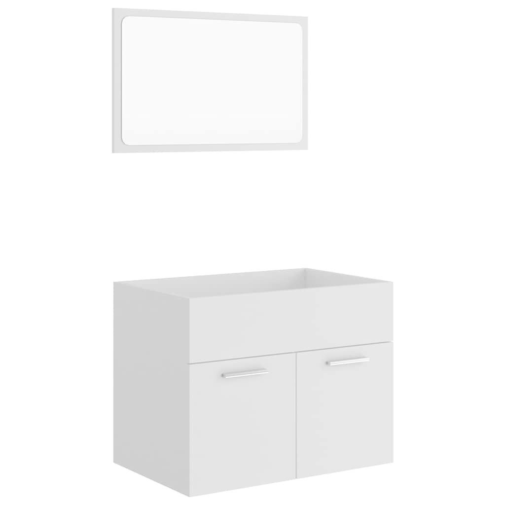 vidaXL Badezimmer-Set 2-tlg. Badmöbel-Set Weiß Holzwerkstoff, günstig online kaufen