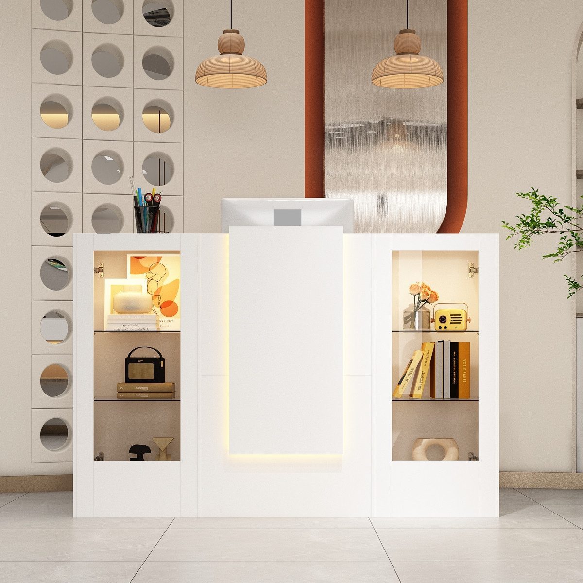 FUFU&GAGA Empfangstheke Weiß günstig online kaufen