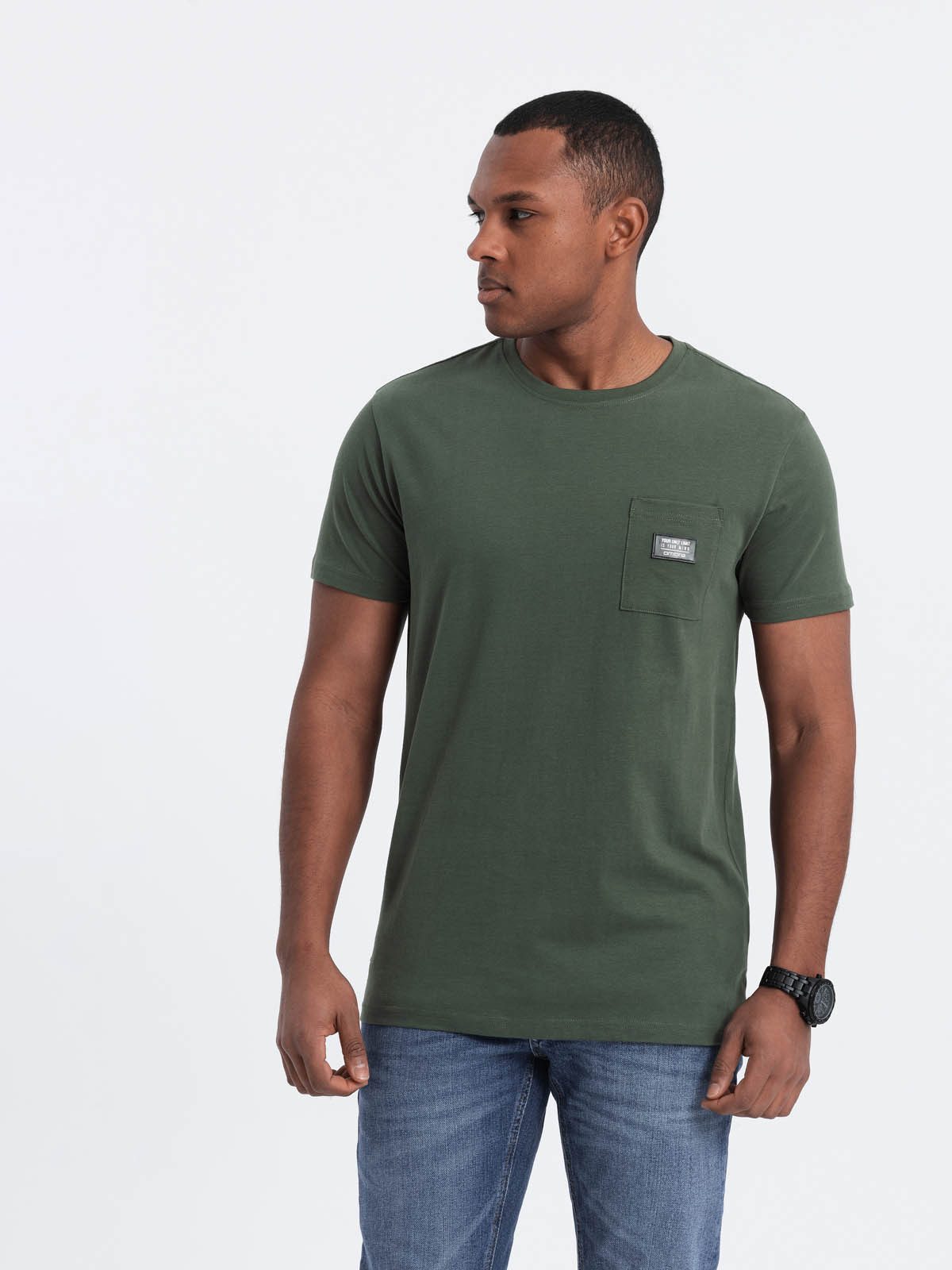 OMBRE T-Shirt Casual Herren-T-Shirt mit aufgesetzter Tasche