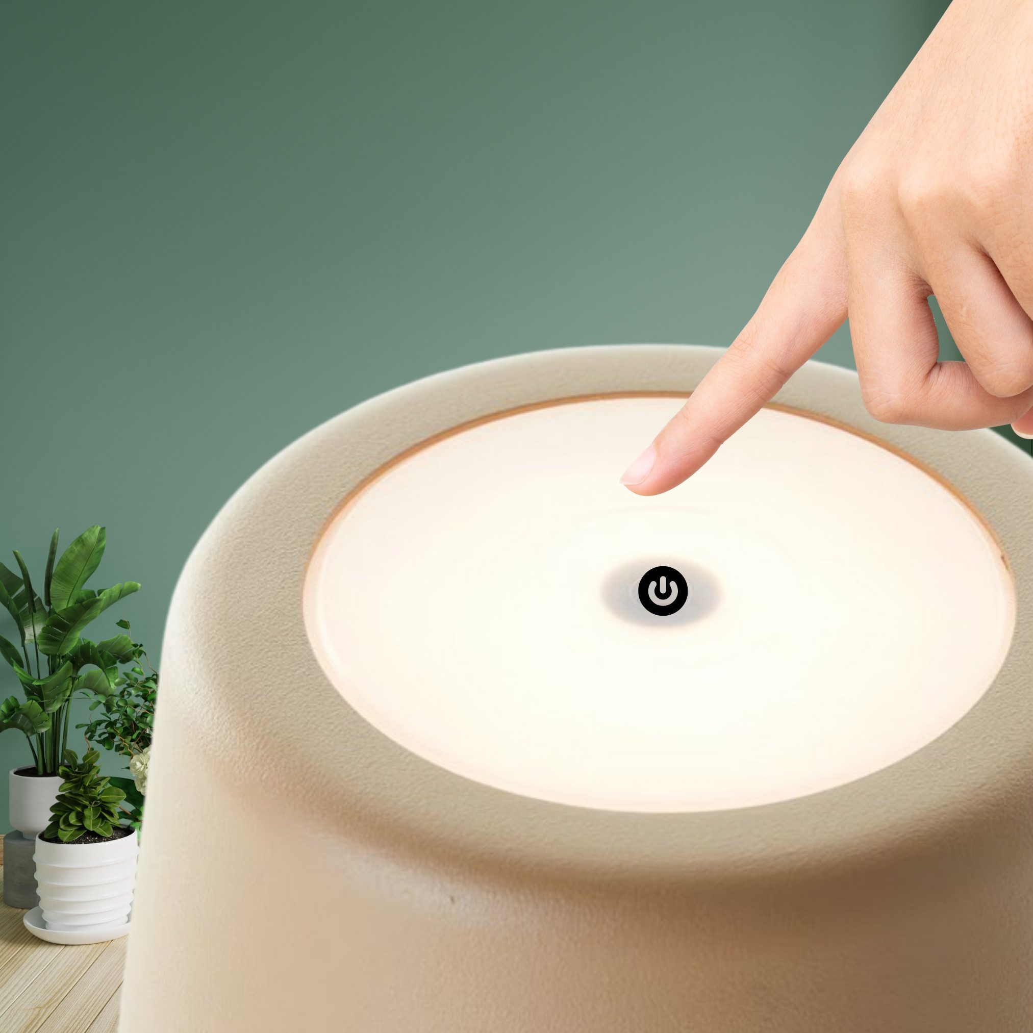 Lichthandel Hoch LED Tischleuchte 2er-Set LED Akku Tischlampe Leuchte für Garten, Balkon & Wohnräume, LED fest integriert, 3000K, perfekt für Restaurants, Cafés, Hotels, Bars, Lounges & Events