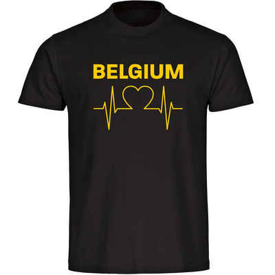 multifanshop T-Shirt Herren Belgium - Herzschlag - Männer