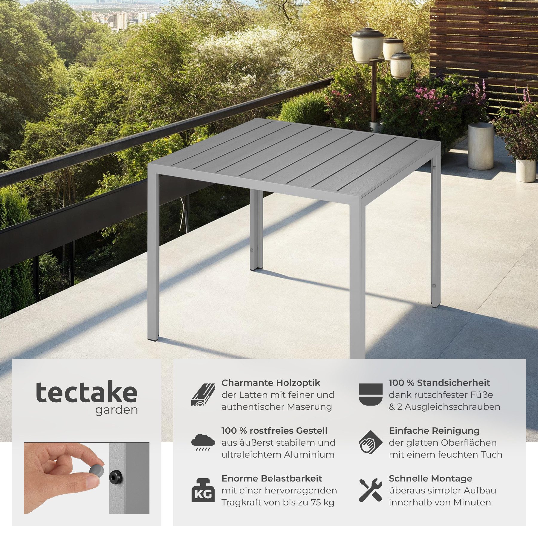 tectake Gartentisch Maren (1-St., 1 tlg), günstig online kaufen