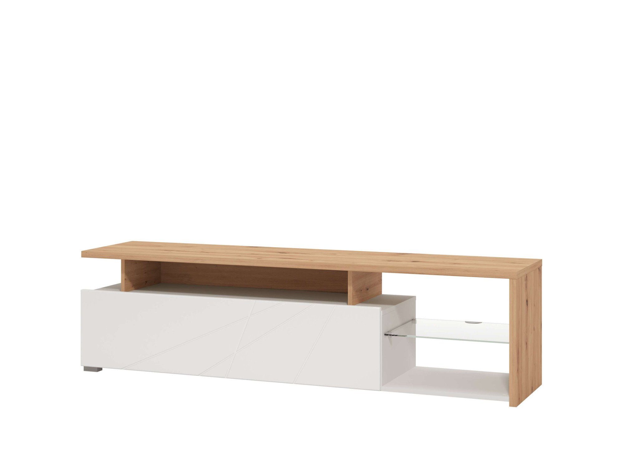Home affaire Lowboard Arctic TV-Board, TV-Kommode,Br. 170 cm, mit und ohne LED-Beleuchtung,Front mit Fräsung