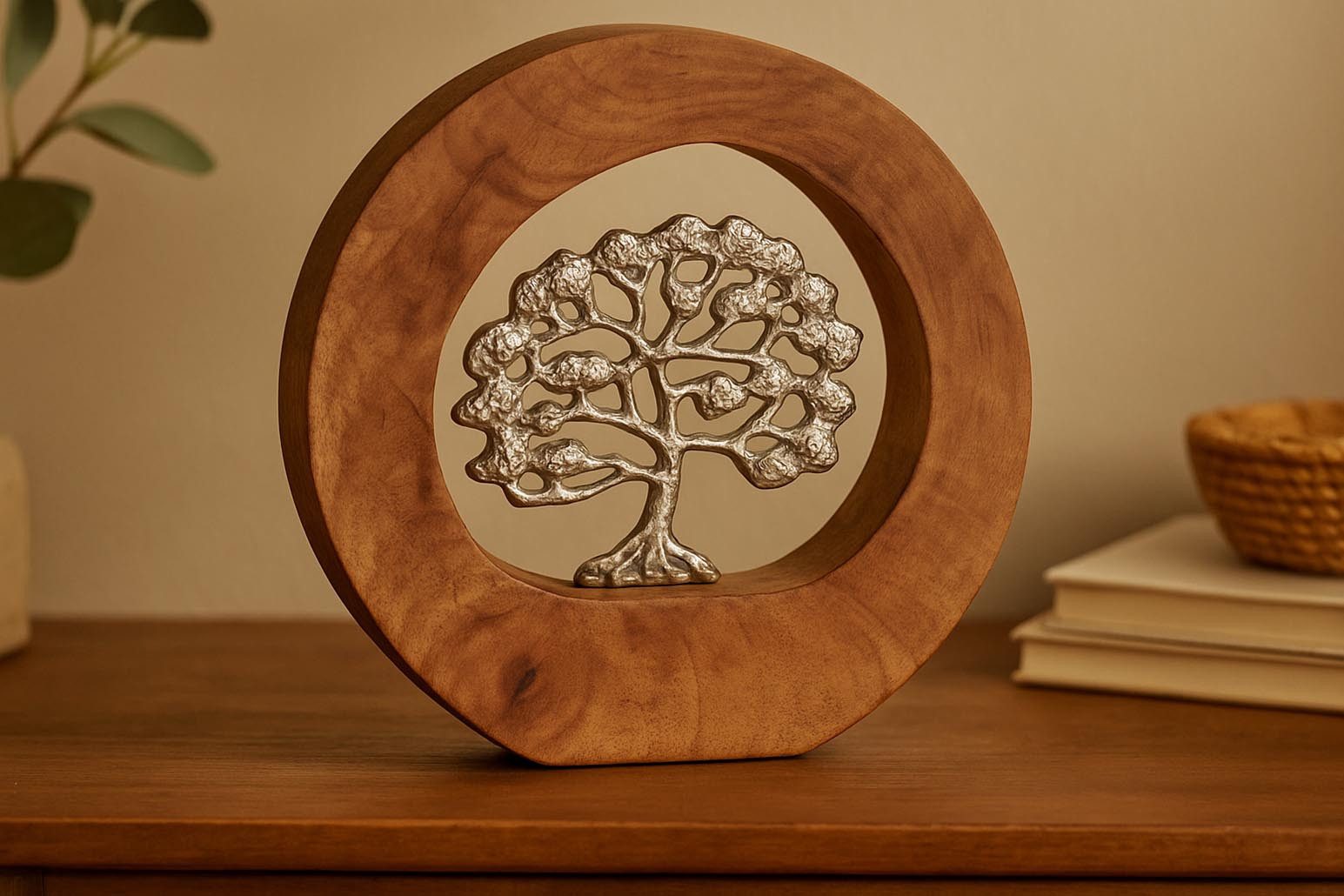 Kobolo Dekoobjekt Dekofigur Holzdeko Holzfigur VITALITY, Holz Metall Skulpt günstig online kaufen