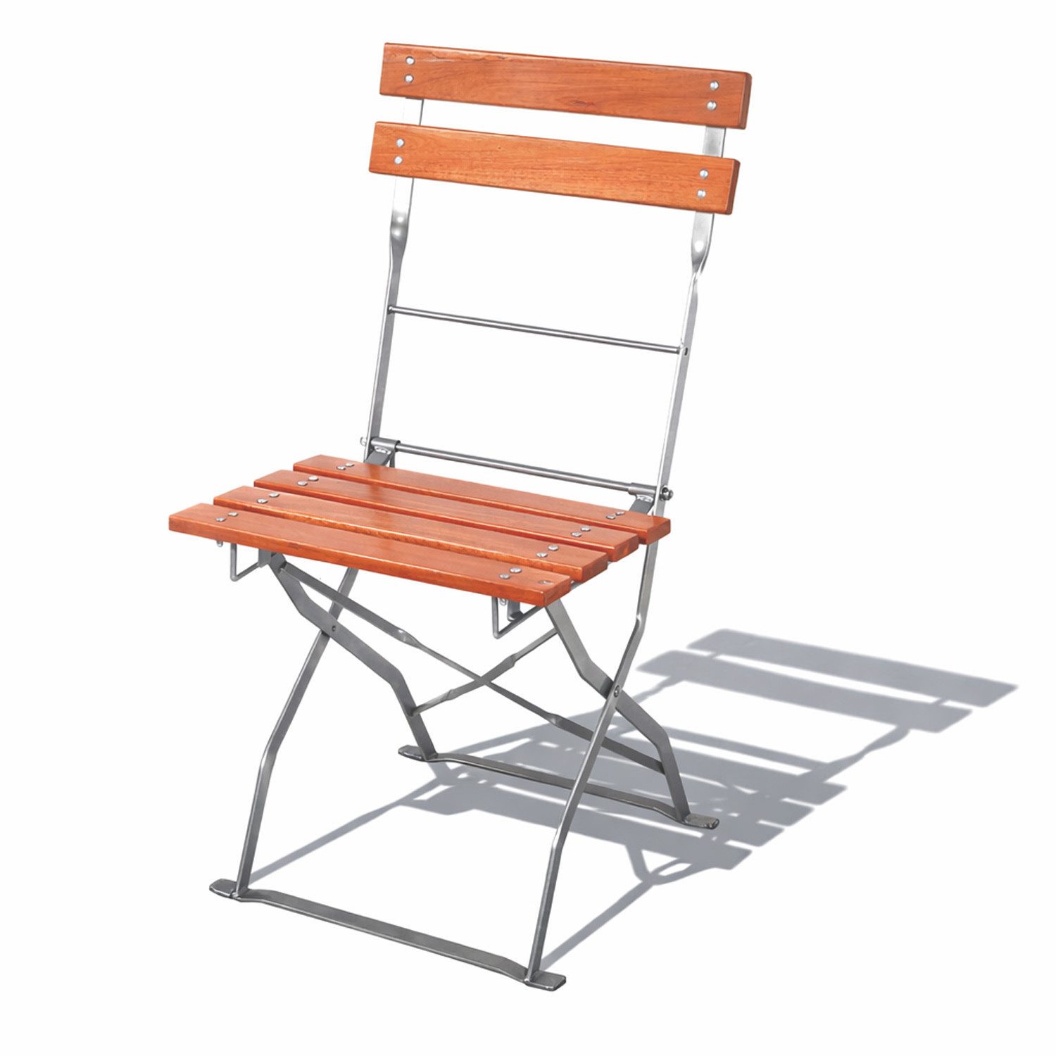 Mojawo Armlehnstuhl Biergarten Klappstuhl Gartenstuhl Akazie Stahl pulverbeschichtet