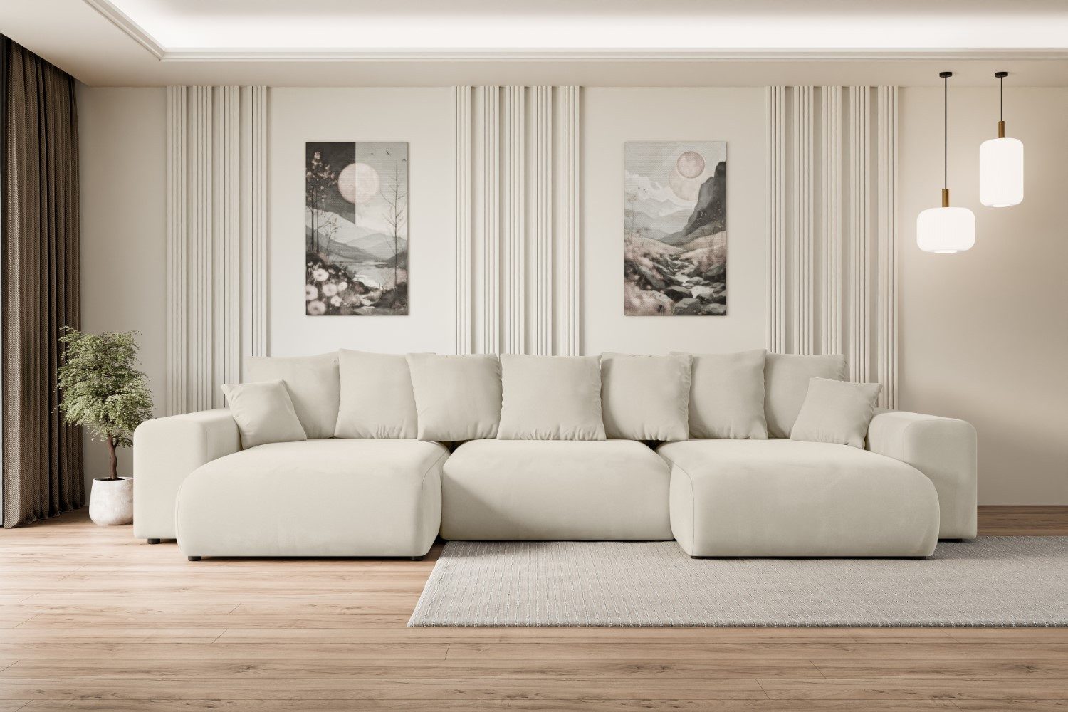 ALTDECOR Wohnlandschaft ESKAR-U, Couch mit Schlaffunktion, günstig online kaufen