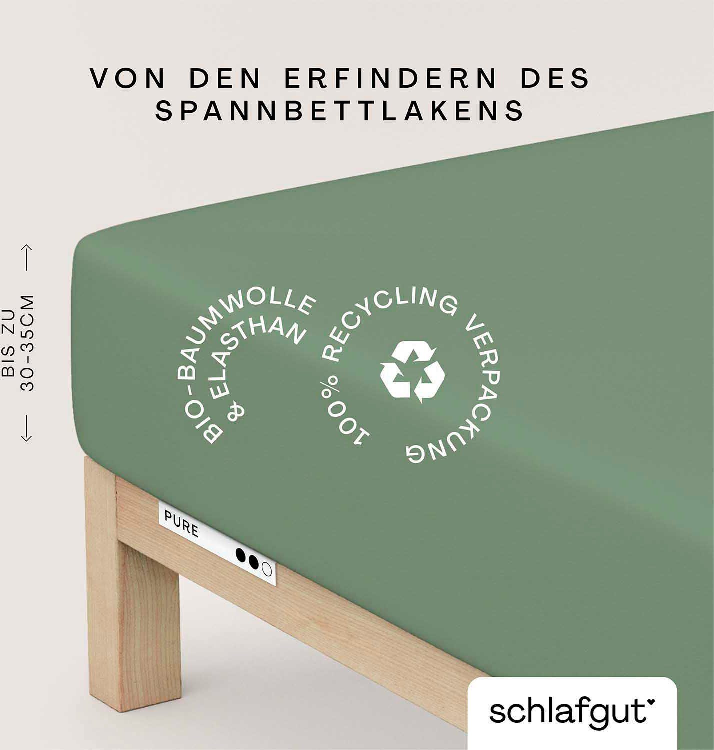 Schlafgut Spannbettlaken PURE Bio-Baumwolle mit Elasthan, 170 g/m², Bettlak günstig online kaufen