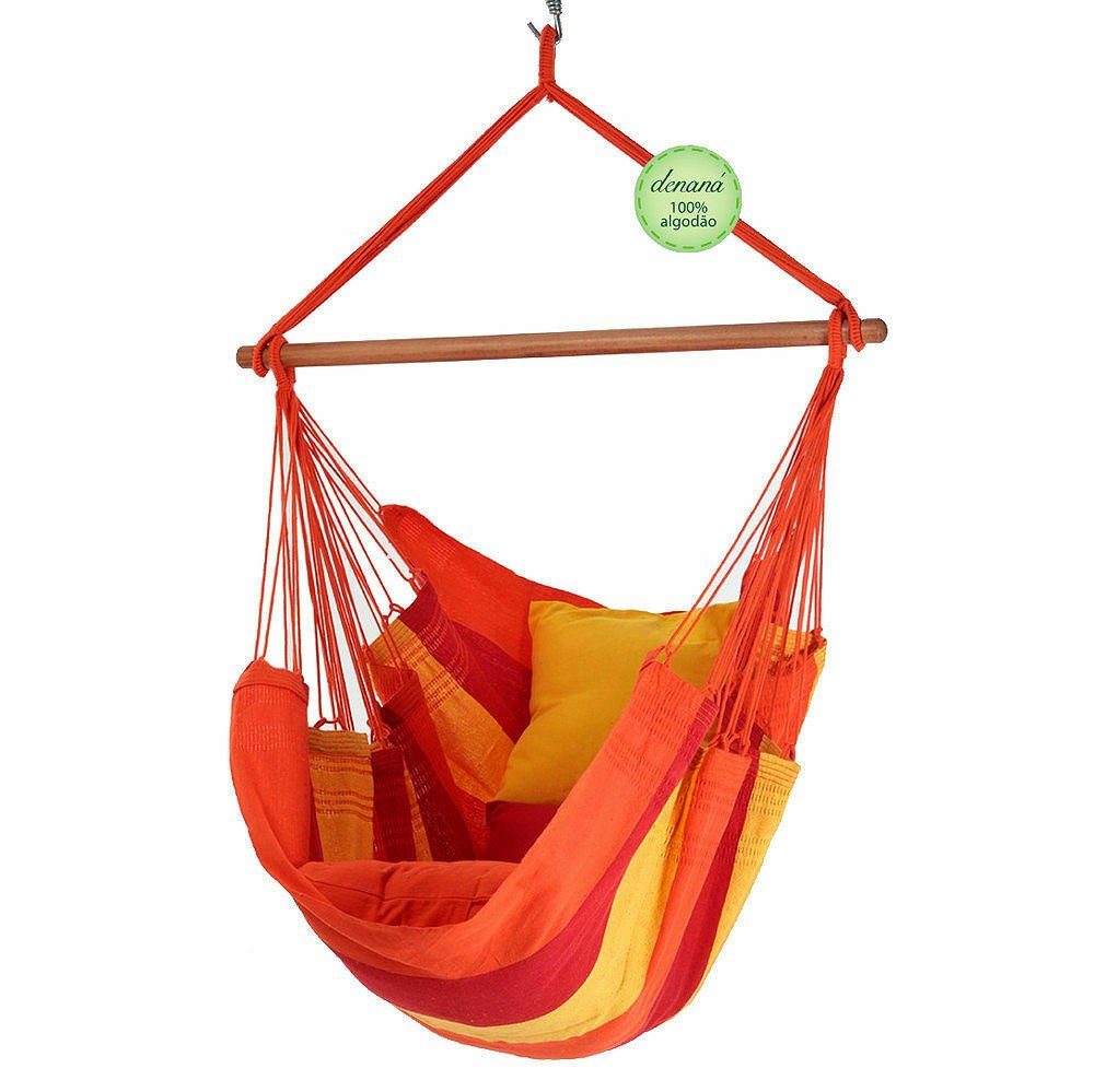 denaná Hängestuhl Hängestuhl Hängesessel Acerola rot gelb aus 100 % Baumwolle Denana, Hochwertige Qualität