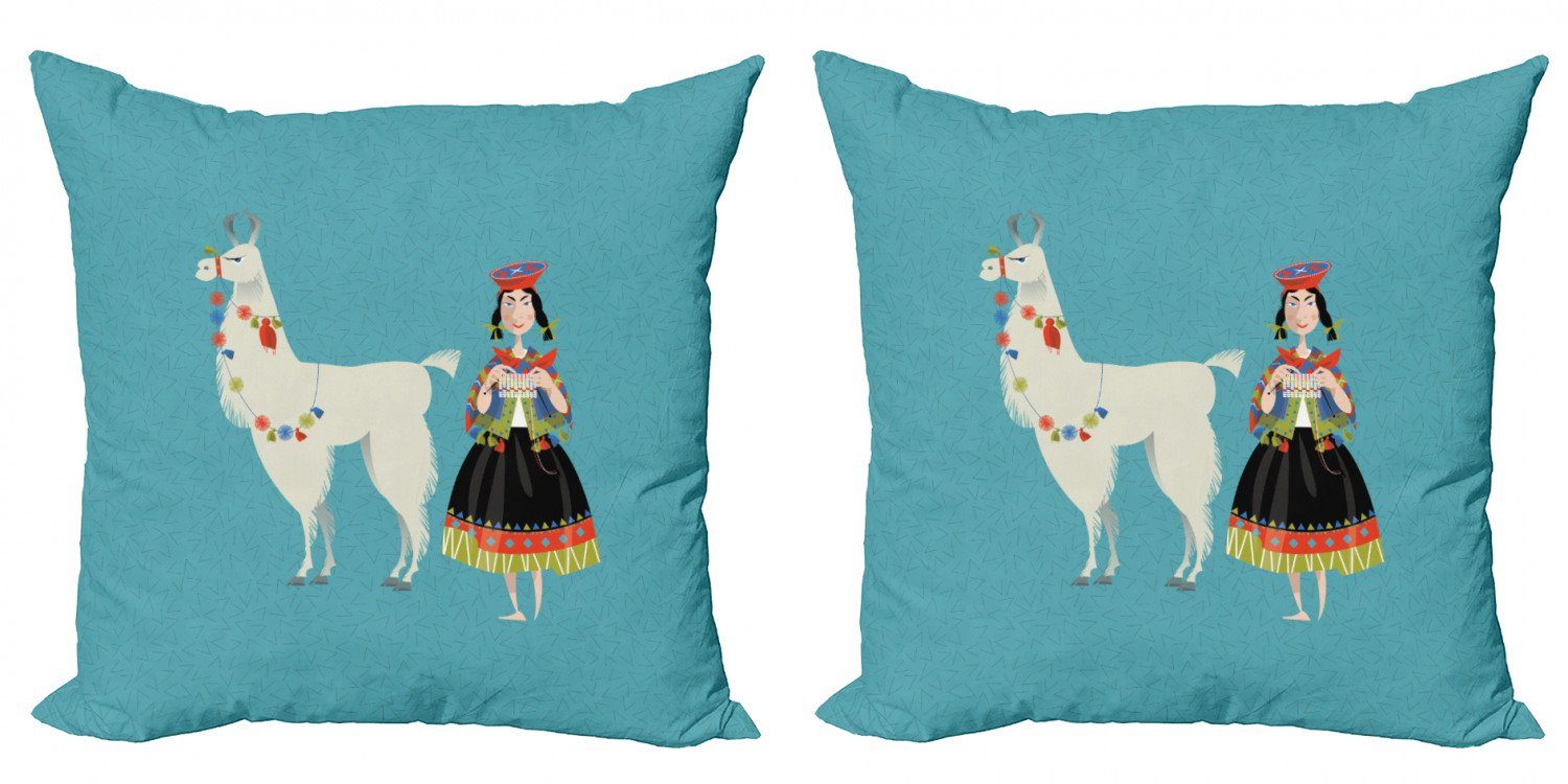 Kissenbezüge Modern Accent Doppelseitiger Stück), Knitting (2 Abakuhaus Frau Digitaldruck, Peruanische Lama