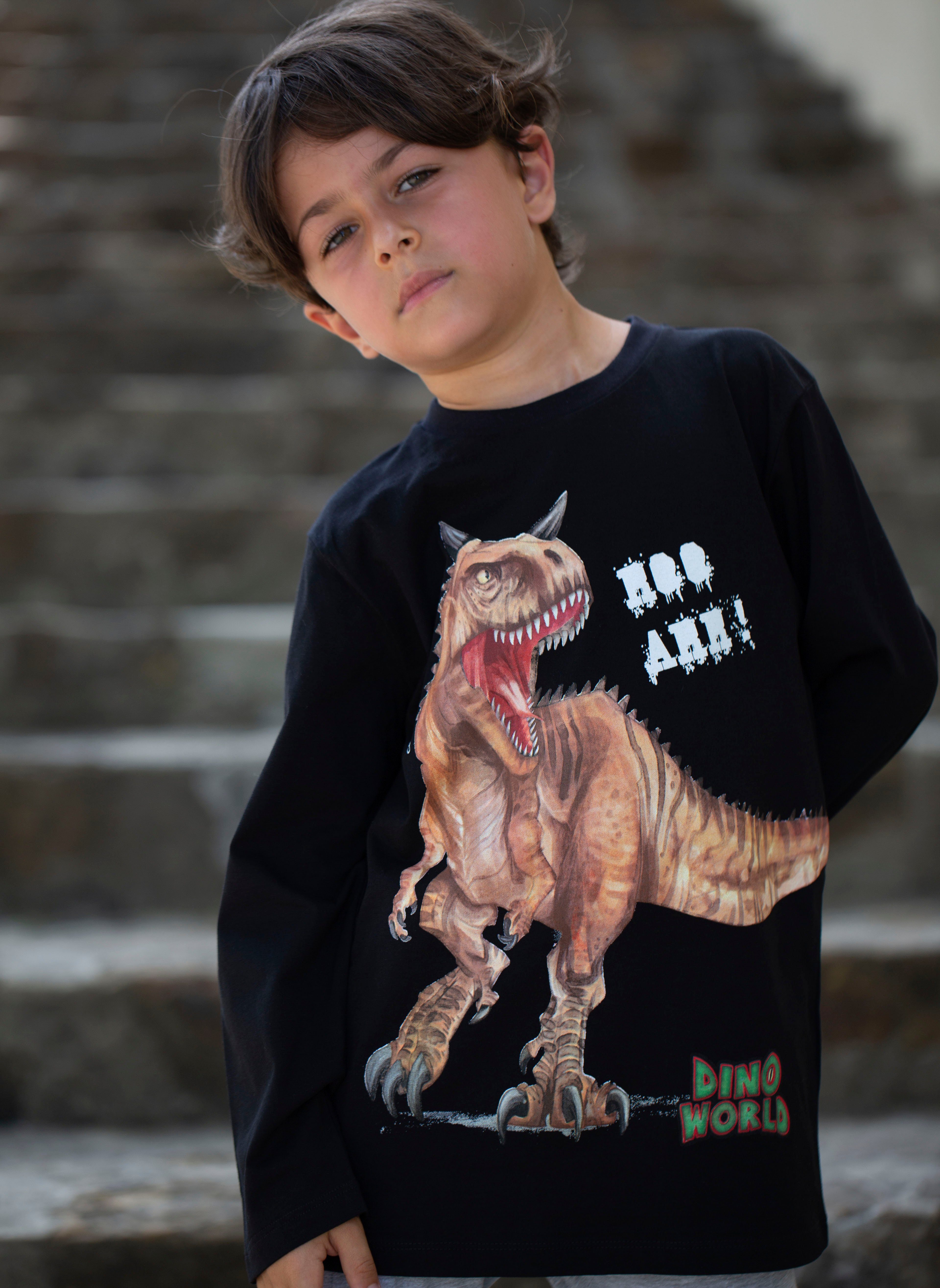Dino Dino Materialmix Schlafanzug Schlafanzug, Tragenangenehmer World World