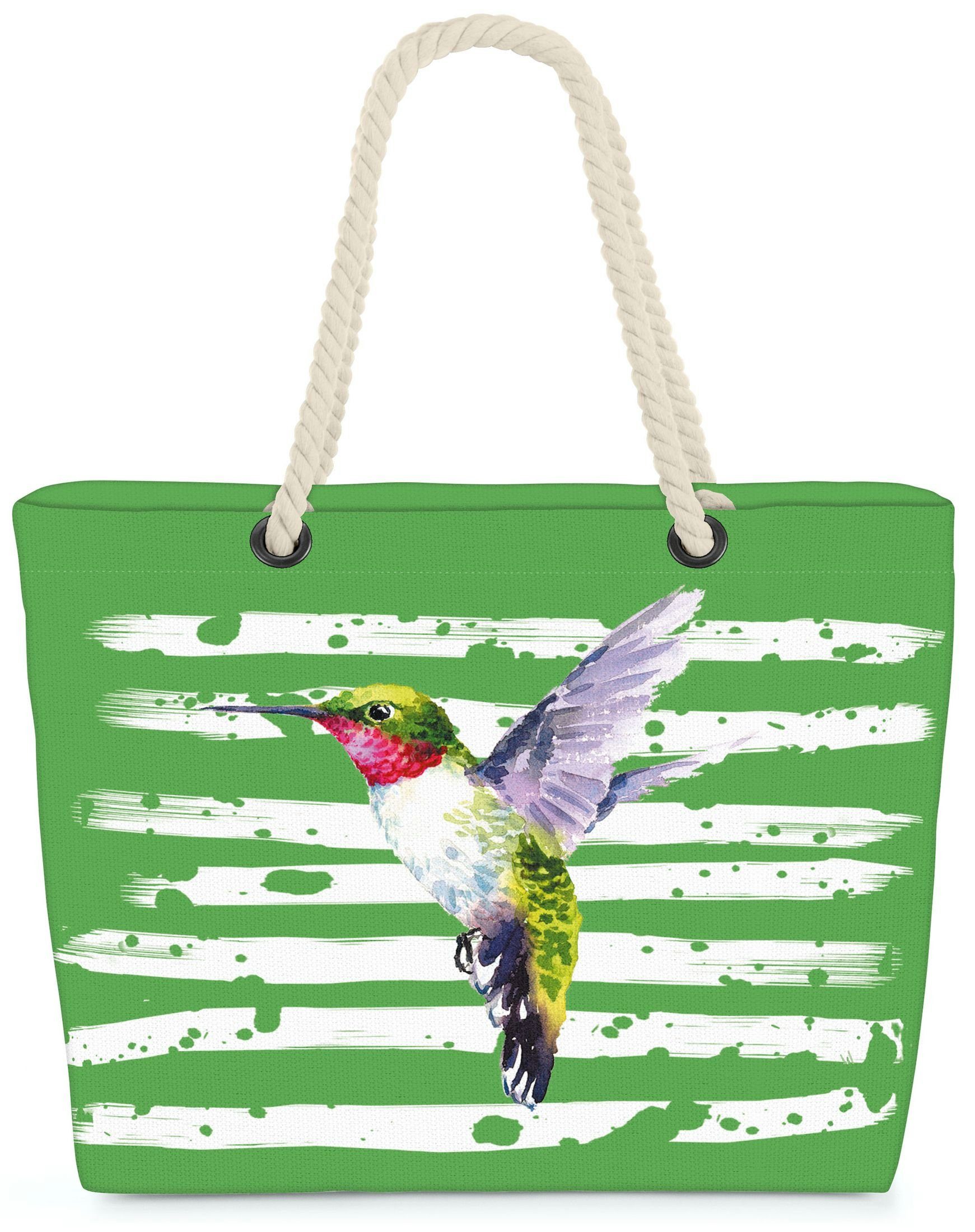 VOID Strandtasche (1-tlg), Kolibri Vogel Safari Urlaub Tier bird grün