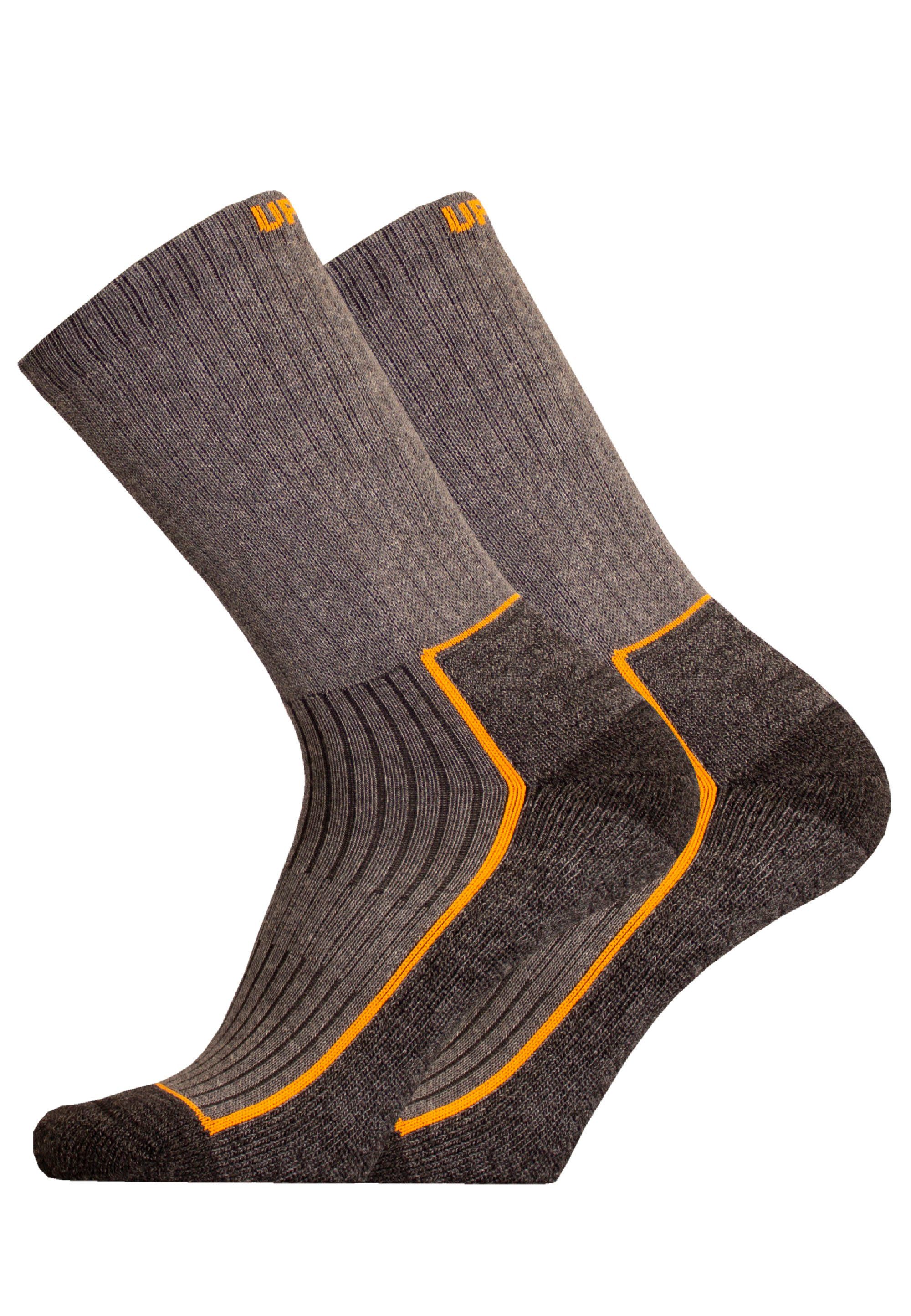 UphillSport Socken SAANA 2er Pack grau geformter Ferse mit (2-Paar) speziell