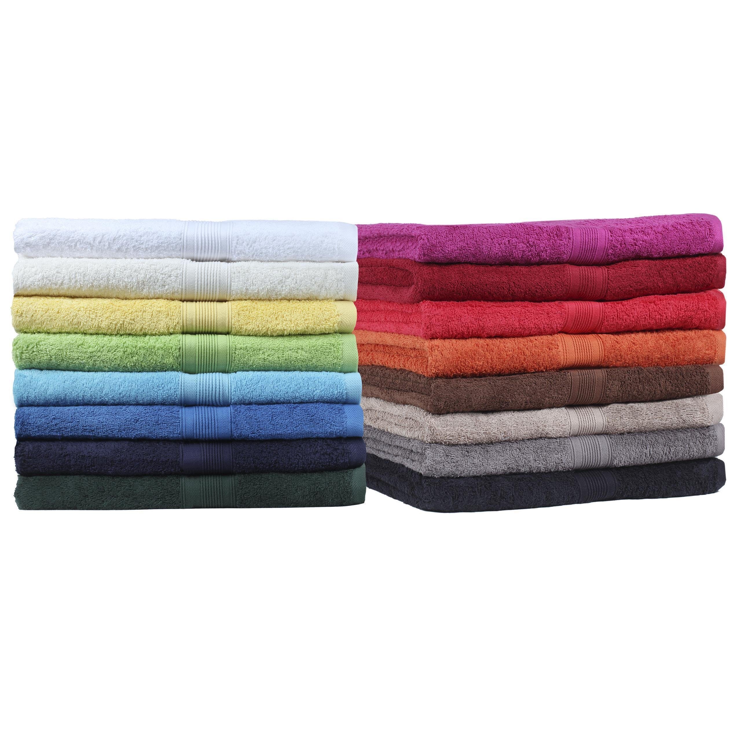 Baumwolle, 2X Gästetücher, grau 4X Handtücher, Anthrazit 2X Duschtücher, Handtuch-Set NatureMark Handtuch Waschhandschuhe 10tlg. 100% (10-tlg), 500gsm, Set 2X