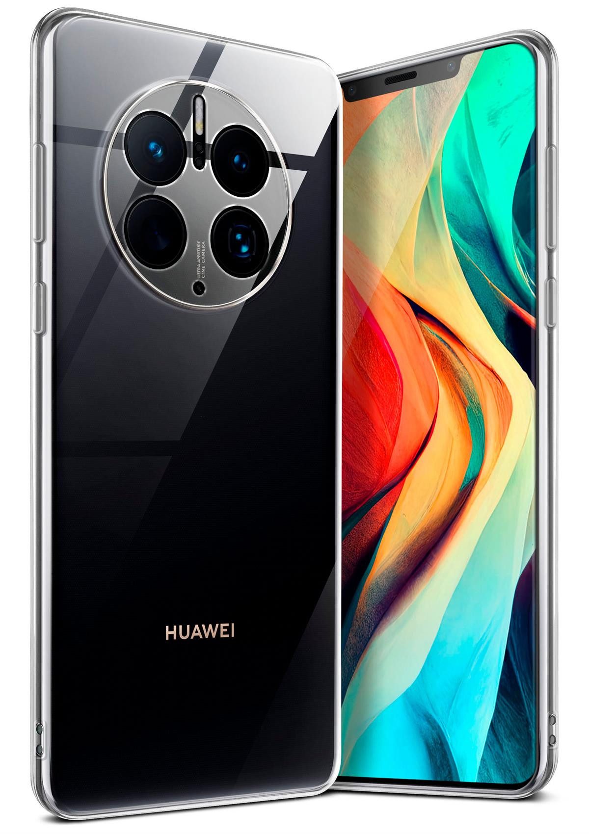 moex Handyhülle moex® Aero Case für Huawei Mate 50 Pro, Hülle Silikon durchsichtig, Clear Schutzhülle Transparent Silikonhülle