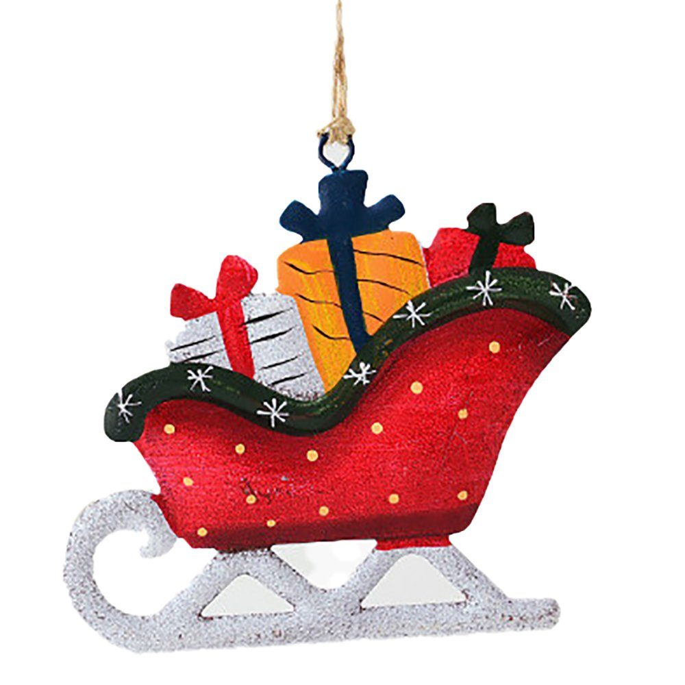 Christbaumschmuck Weiß Orbeet Ornamente Anhänger Schneemobil Dekoration Hängende Weihnachtsbaum Weihnachten Eisen