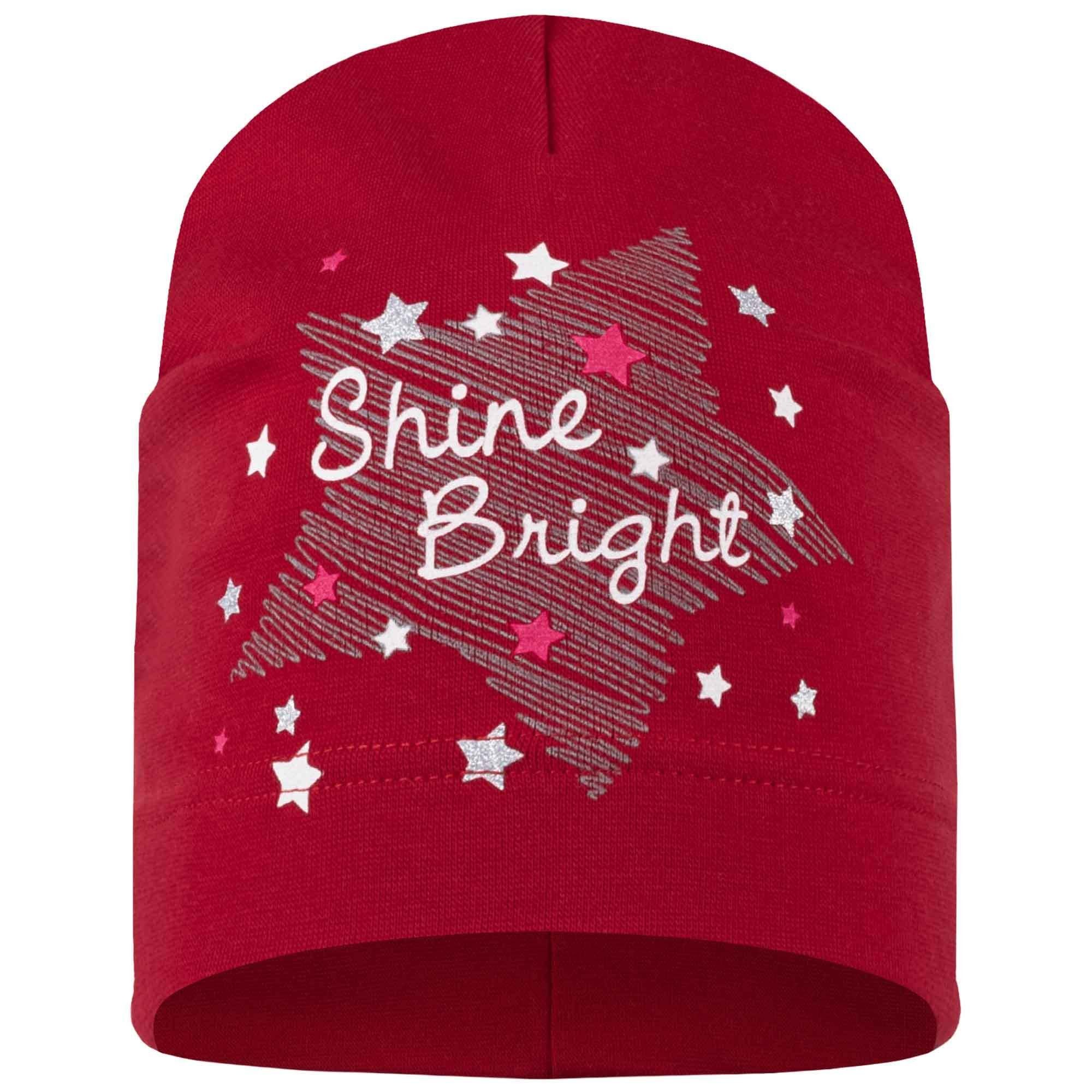 Sterne Shine_Rot Jerseymütze Übergangsmütze Beanie Kindermütze Smarilla