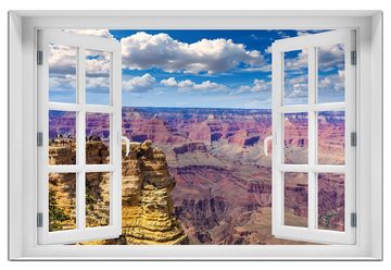 Wallario Wandfolie, Felsenschlucht im Grand Canyon Park Arizona, mit Fenster-Illusion, wasserresistent, geeignet für Bad und Dusche