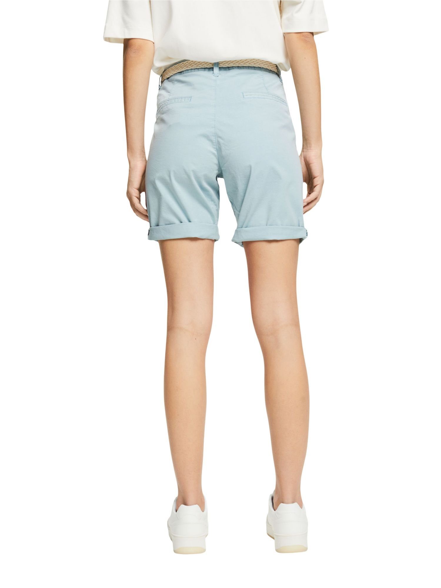 mit Flechtgürtel Esprit GREY BLUE Shorts (1-tlg) Shorts