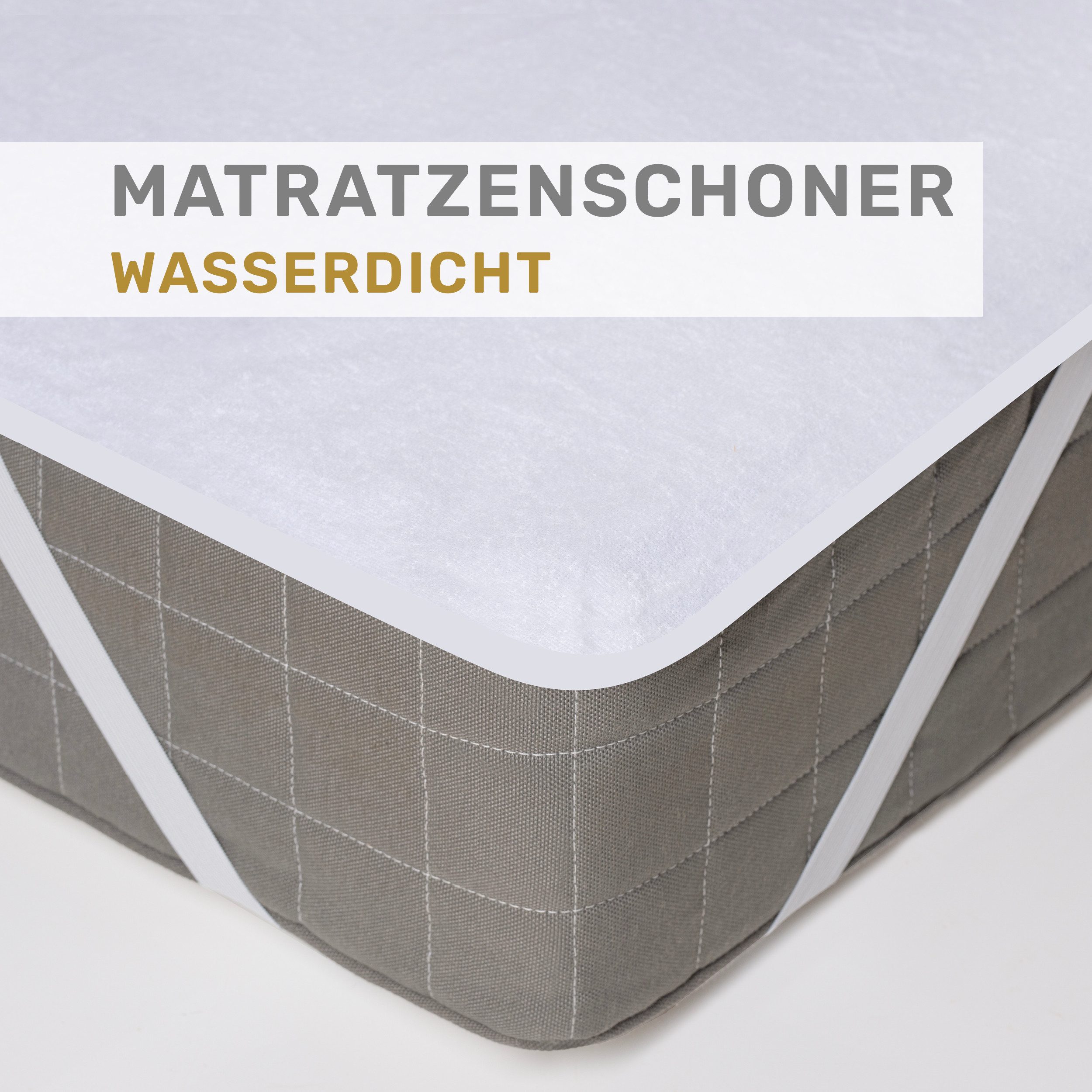 Matratzenschoner Matratzenauflage mit Gummibändern Lavea, wasserdicht, atmungsaktiv, pflegeleicht