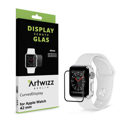 Artwizz Schutzfolie CurvedDisplay Watch, Displayschutz Schutzglas aus Sicherheitsglas, Apple Watch Series 1, 2, 3 (42mm)