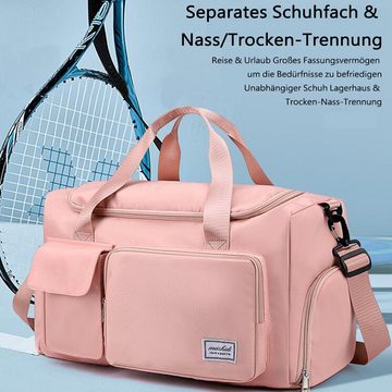 GelldG Sporttasche Sporttasche Mit Schuhfach, Reise Duffel Bags Kleine Reisetasche Damen