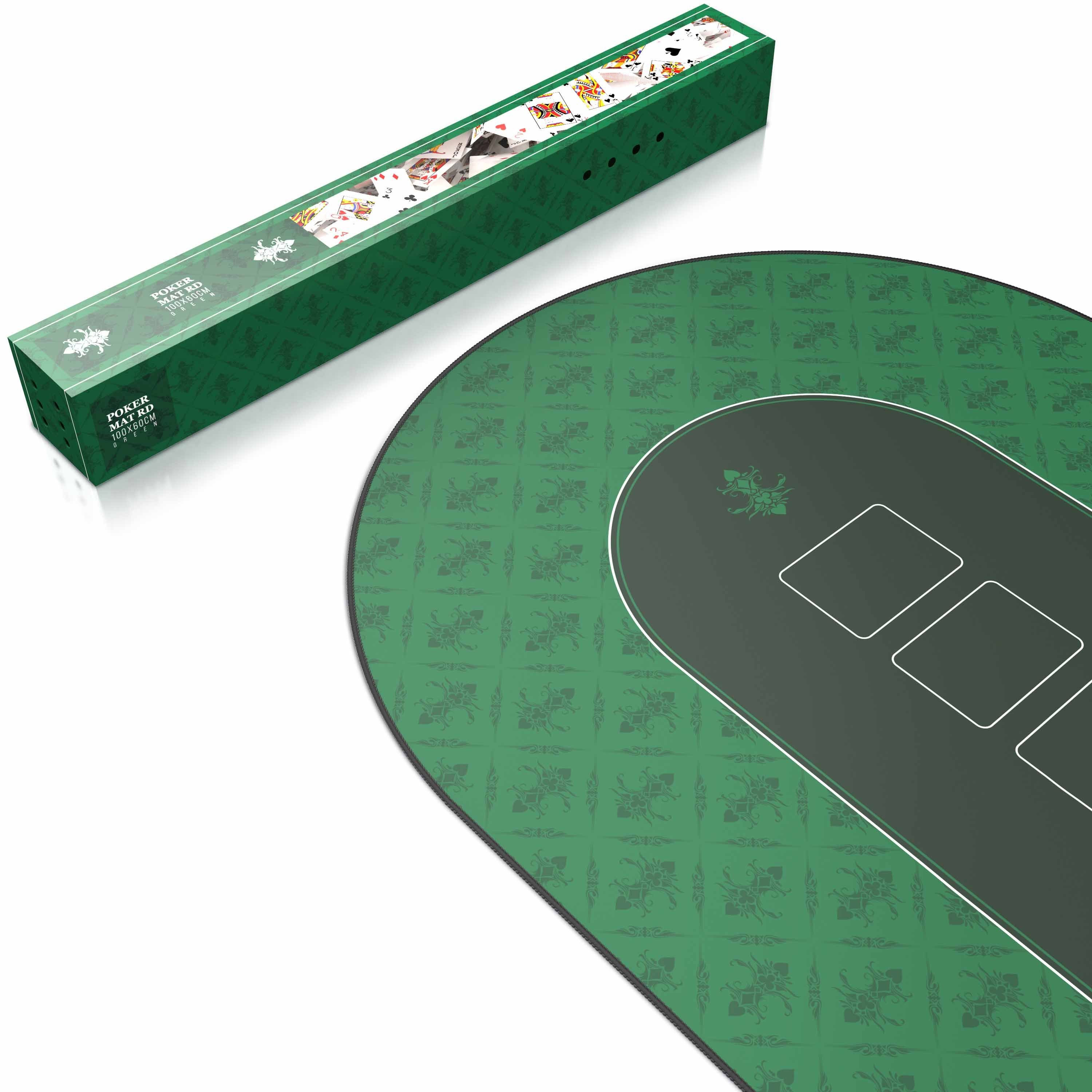 CSL Spieltisch XXL Pokermatte 100x60cm, ovale Poker Tischauflage, Pokertisch Auflage, für Poker-Abende mit Freunden, weiche Spieloberfläche – Bild 4 von 5