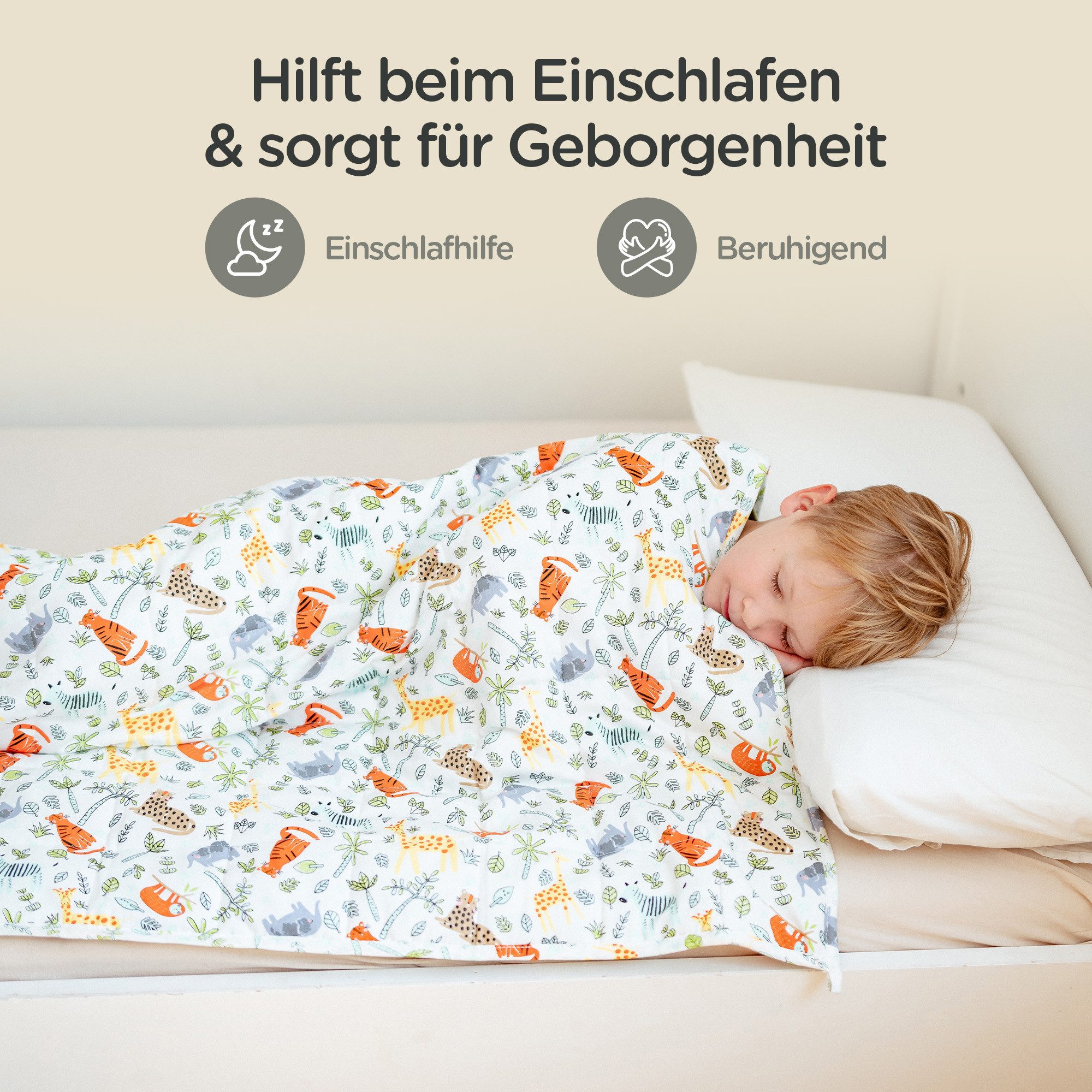 Lunova Gewichtsdecke für Kinder, Füllung: hypoallergene Glasperlen, Therapiedecke, waschbar, OEKO-TEX Baumwolle, 2-4 kg Gewicht – Bild 3 von 5