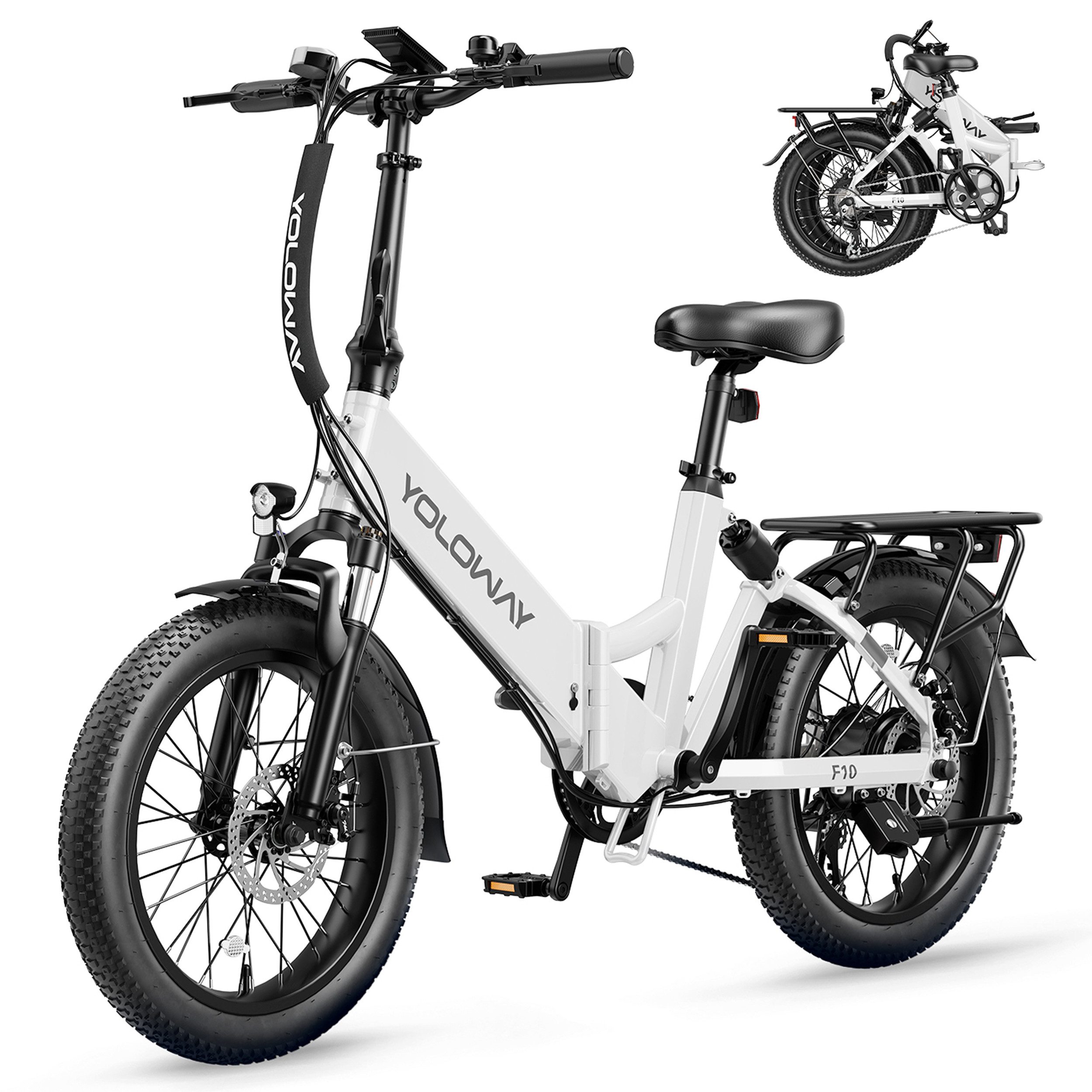 E-Bike Faltrad Klapprad Elektrofahrrad mit 20*3,0 Zoll Reifen, Fatbike