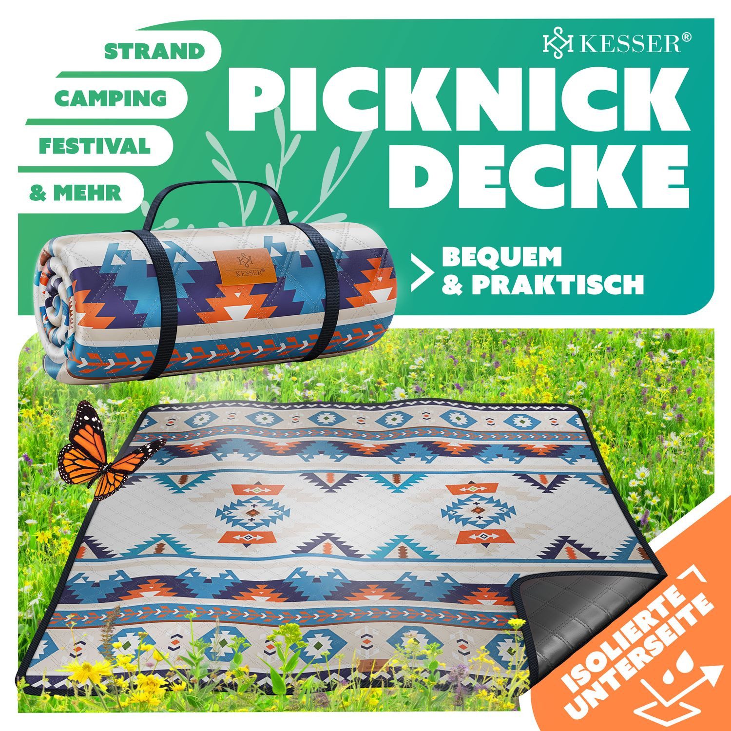 Picknickdecke, KESSER, Stranddecke Outdoor Decke XXL günstig online kaufen
