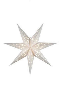 STAR TRADING Hängedekoration Star Papierstern "Lace", 7 zackig, Papier, Weiß, 1.2 x 4.4 x 4.4 cm