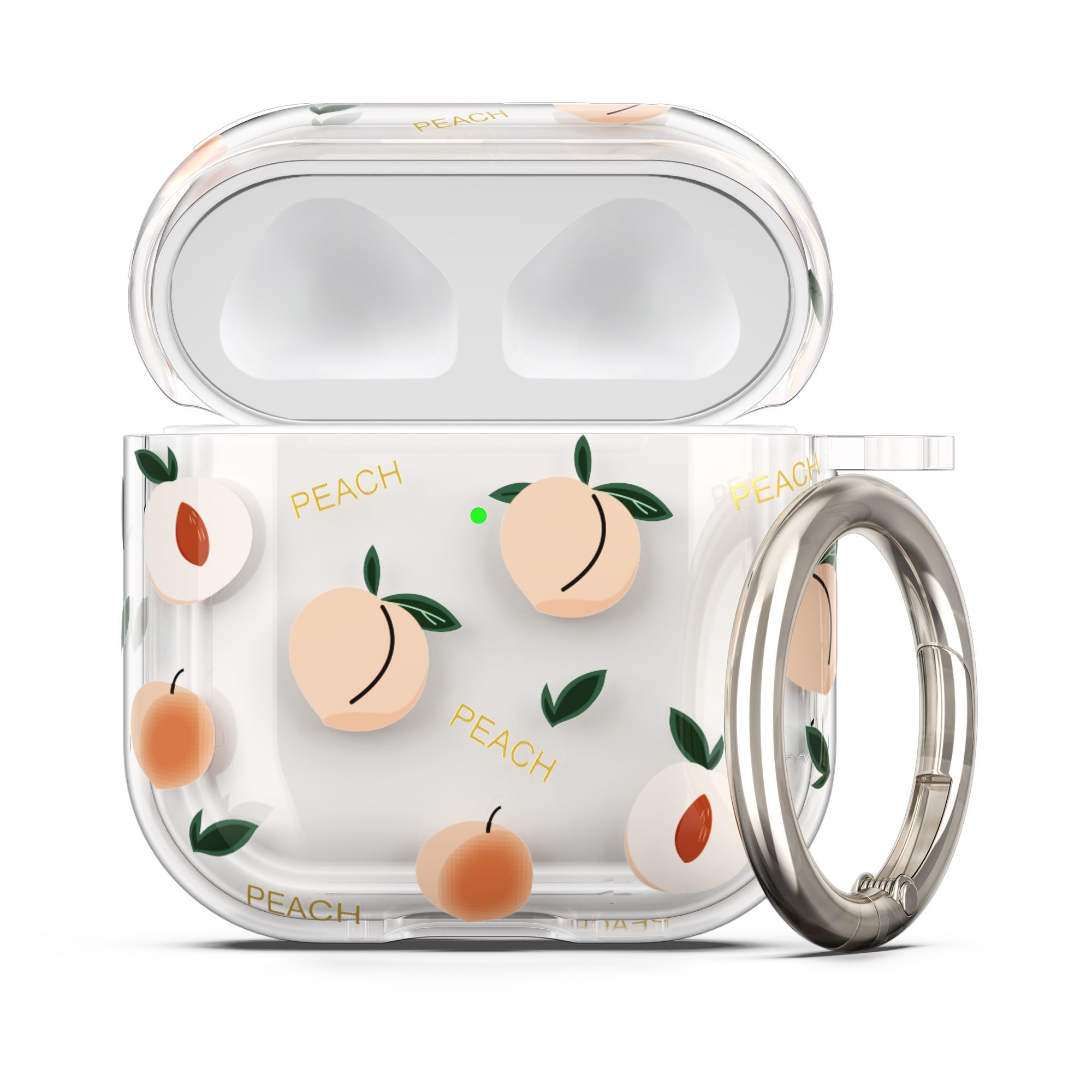 kwmobile Kopfhörer-Schutzhülle Hülle für Apple Airpods 4 Altrosa Transparent, Weiche TPU Schutzhülle - Cover Case Pfirsiche Design