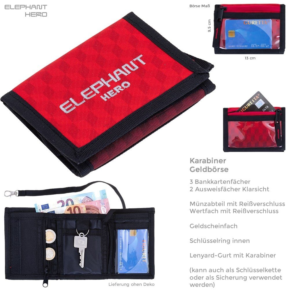 ELEPHANT Geldbörse Mädchen Jungen Hero Signature, Wallet Klettbörse Schülerbörse Schlüsselring Ausweisfach – Bild 5 von 5