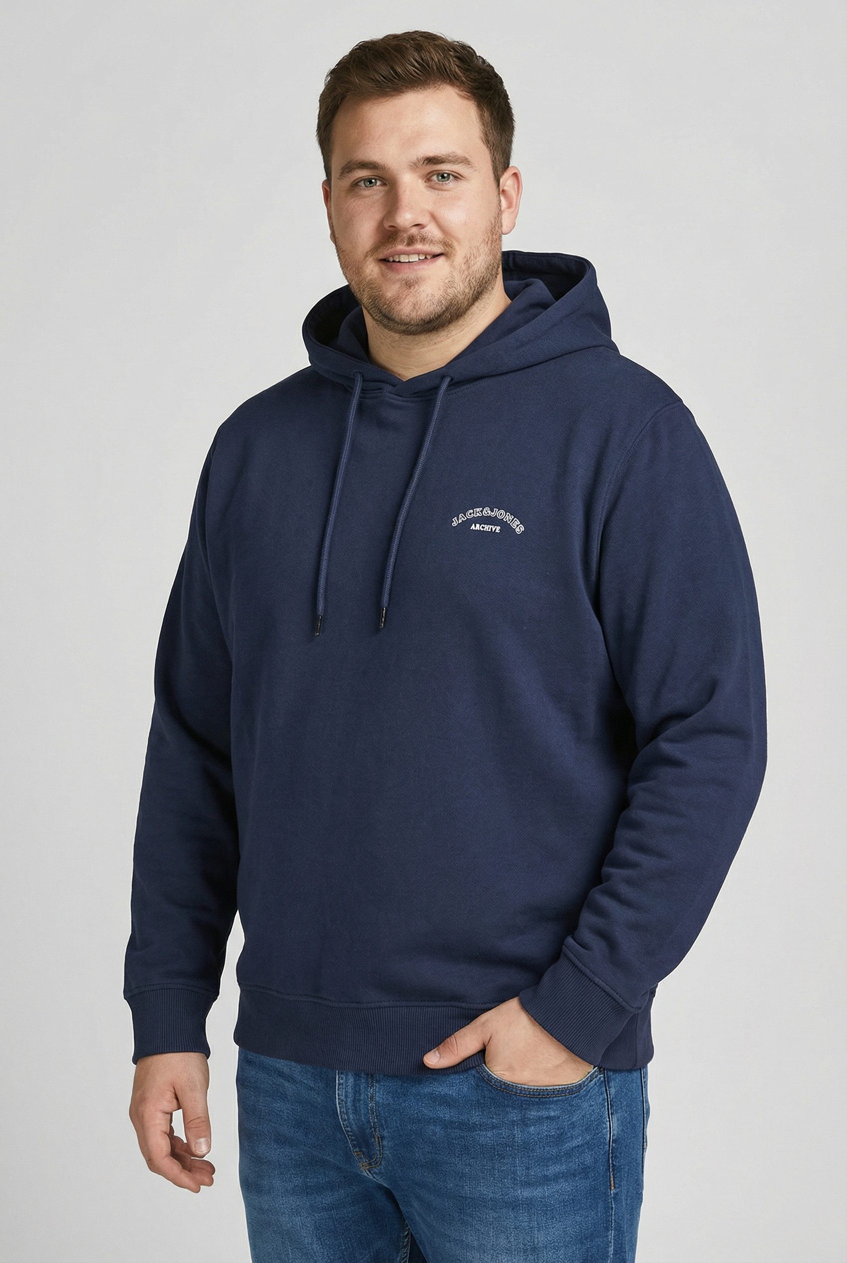 Jack & Jones PlusSize Kapuzensweatshirt JJCOLLEGE LOGO SWEAT HOOD PLS