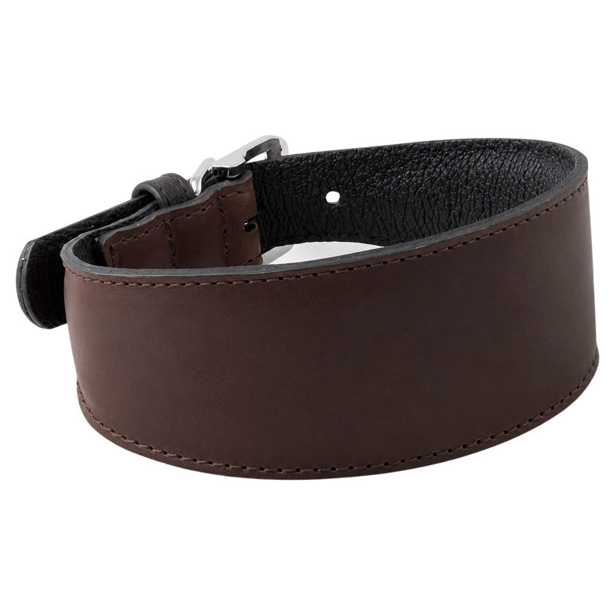 Das Lederband Hunde-Halsband Windhundhalsband Vancouver Mocca/Black