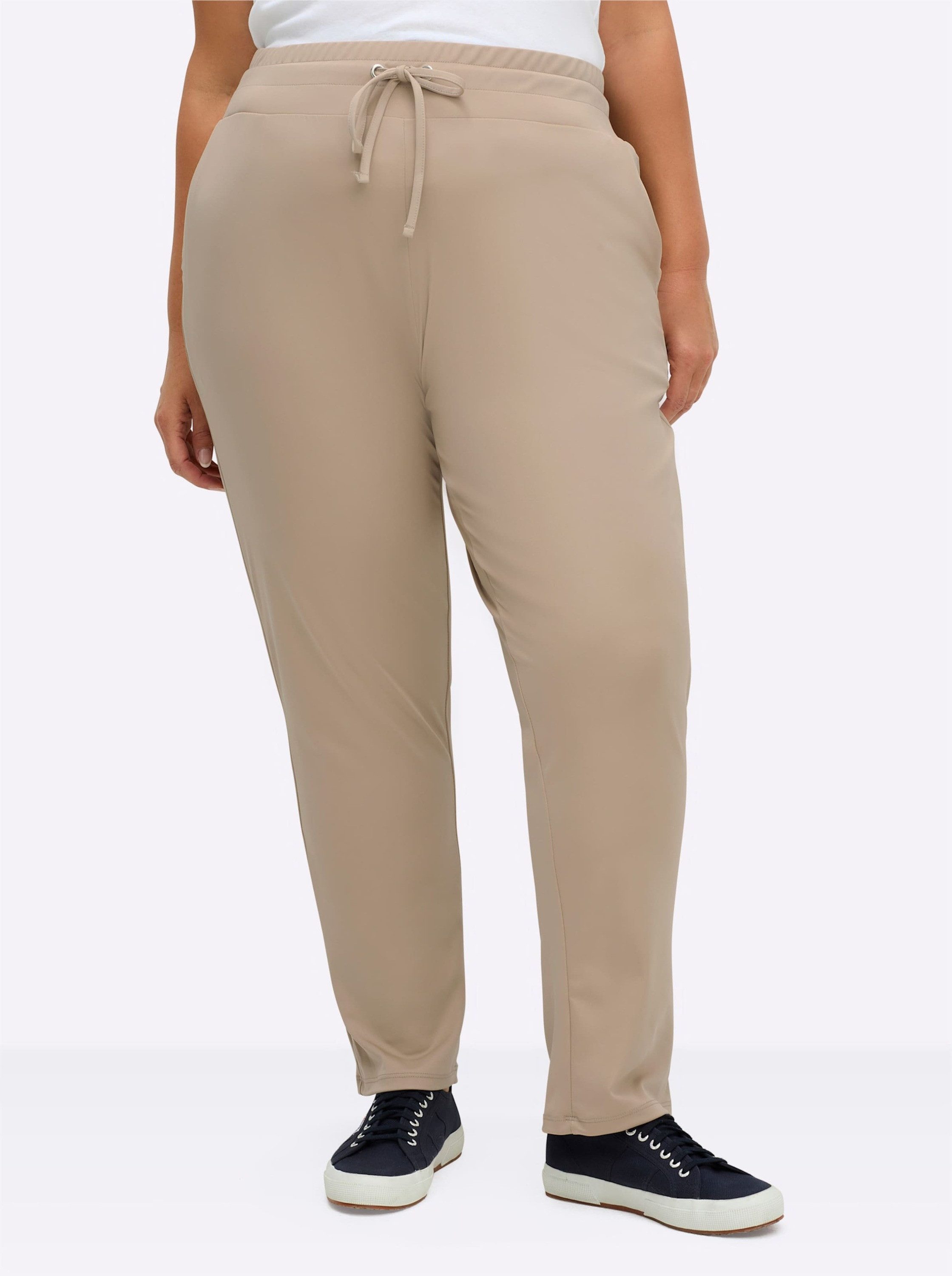 Sieh an! Jerseyhose Hose komfortabel mit Rundum-Dehnbund und Bindeband