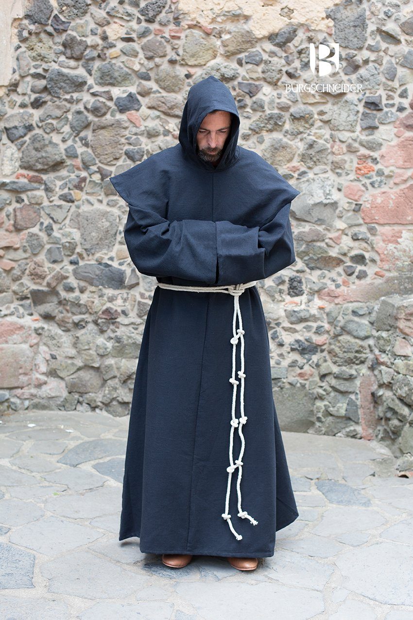 Wikinger-Kostüm Mönchskutte Habit Benediktus Schwarz XXL/XXXL