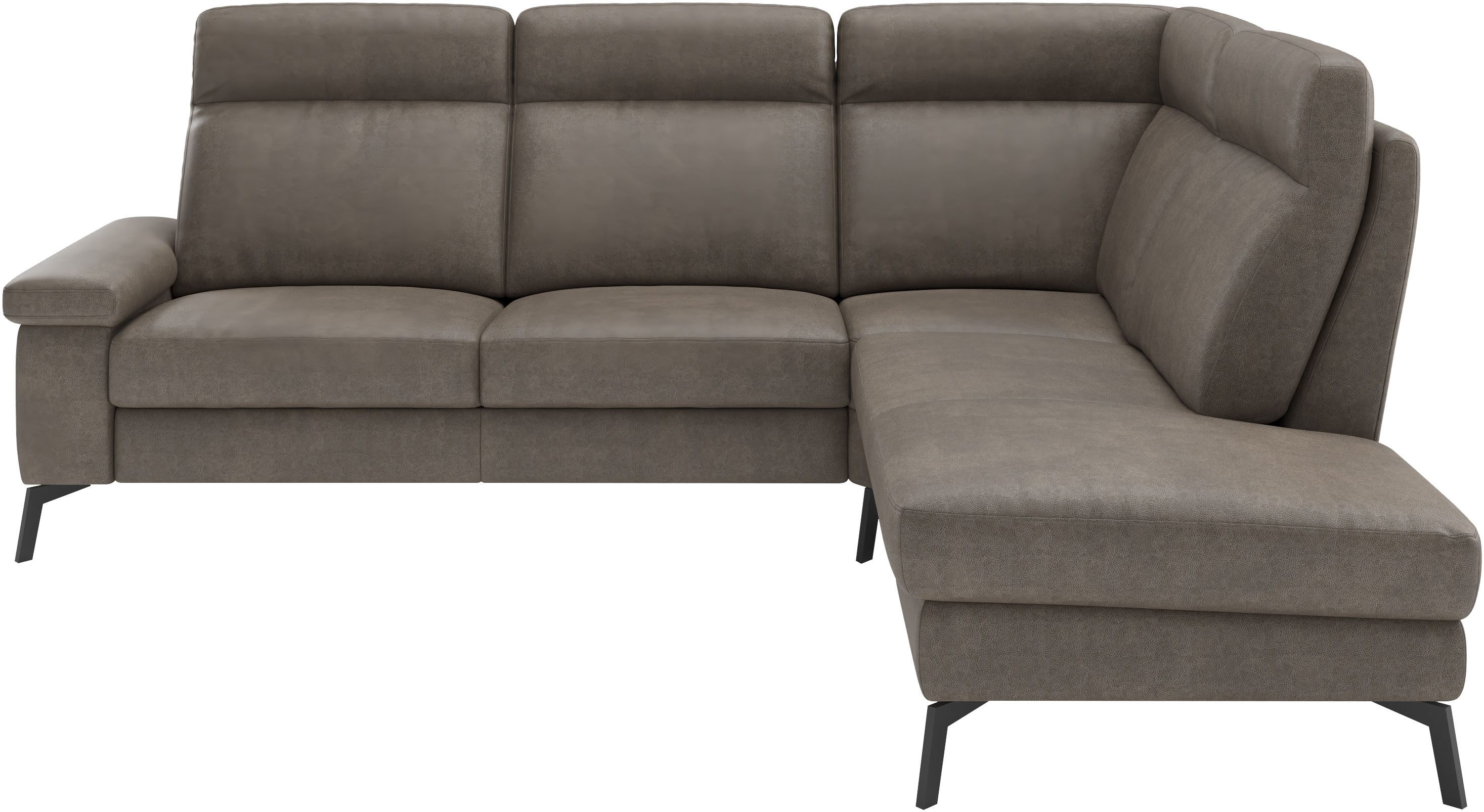 Home affaire Ecksofa Nalani, optionaler Sitzauszug, Breite: 252 cm, Komfortabler Federkernsitz, großzügige Ecke, klappbare Armlehne