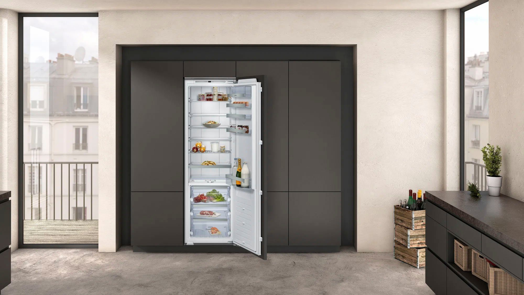 breit cm KI8813FE0, NEFF Einbaukühlschrank cm 90 56 N hoch, 177,2