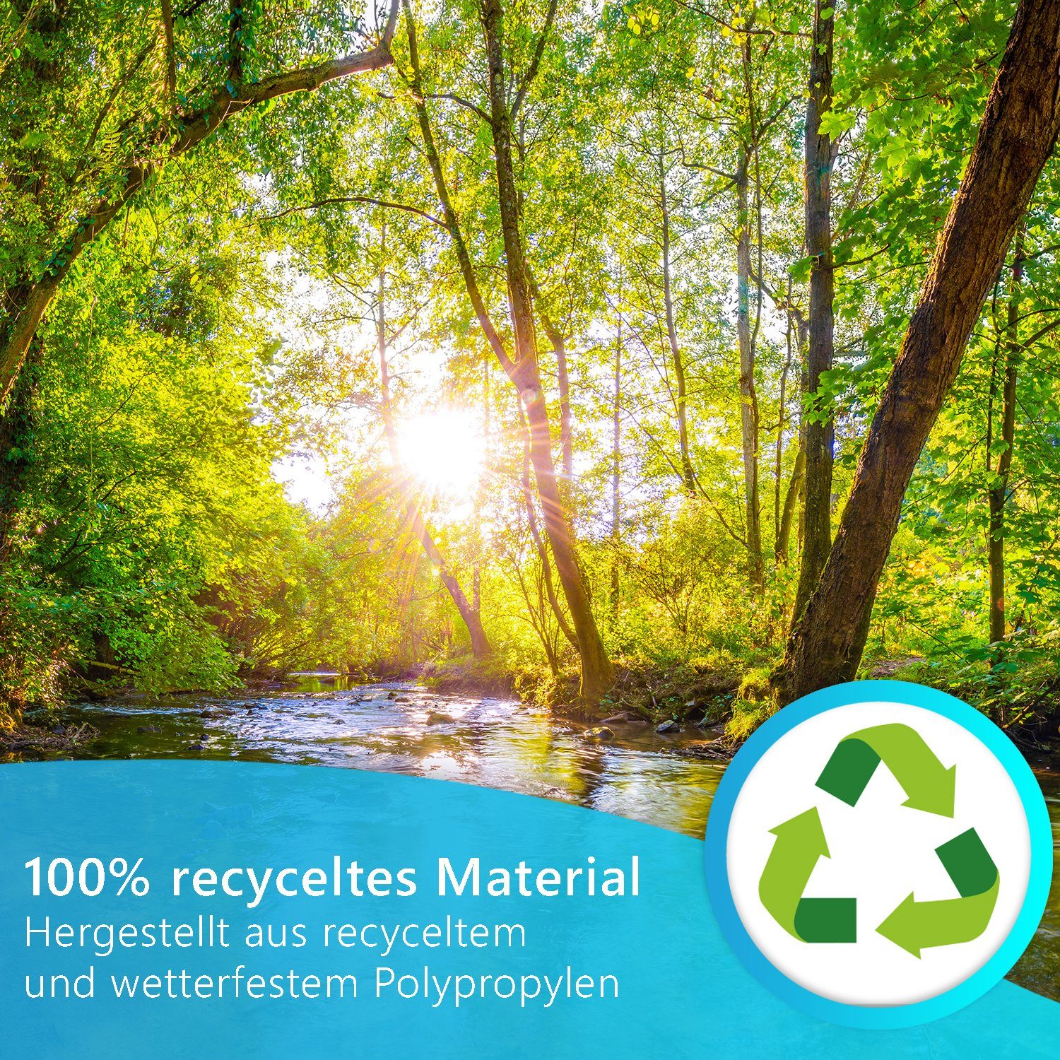 NYVI Blumenkasten Blumenkasten mit Halterung Flowerclip für Geländer 3er Set (3 St), Pflanzkasten für Balkongeländer - Recycelter Kunststoff - Wetterfest