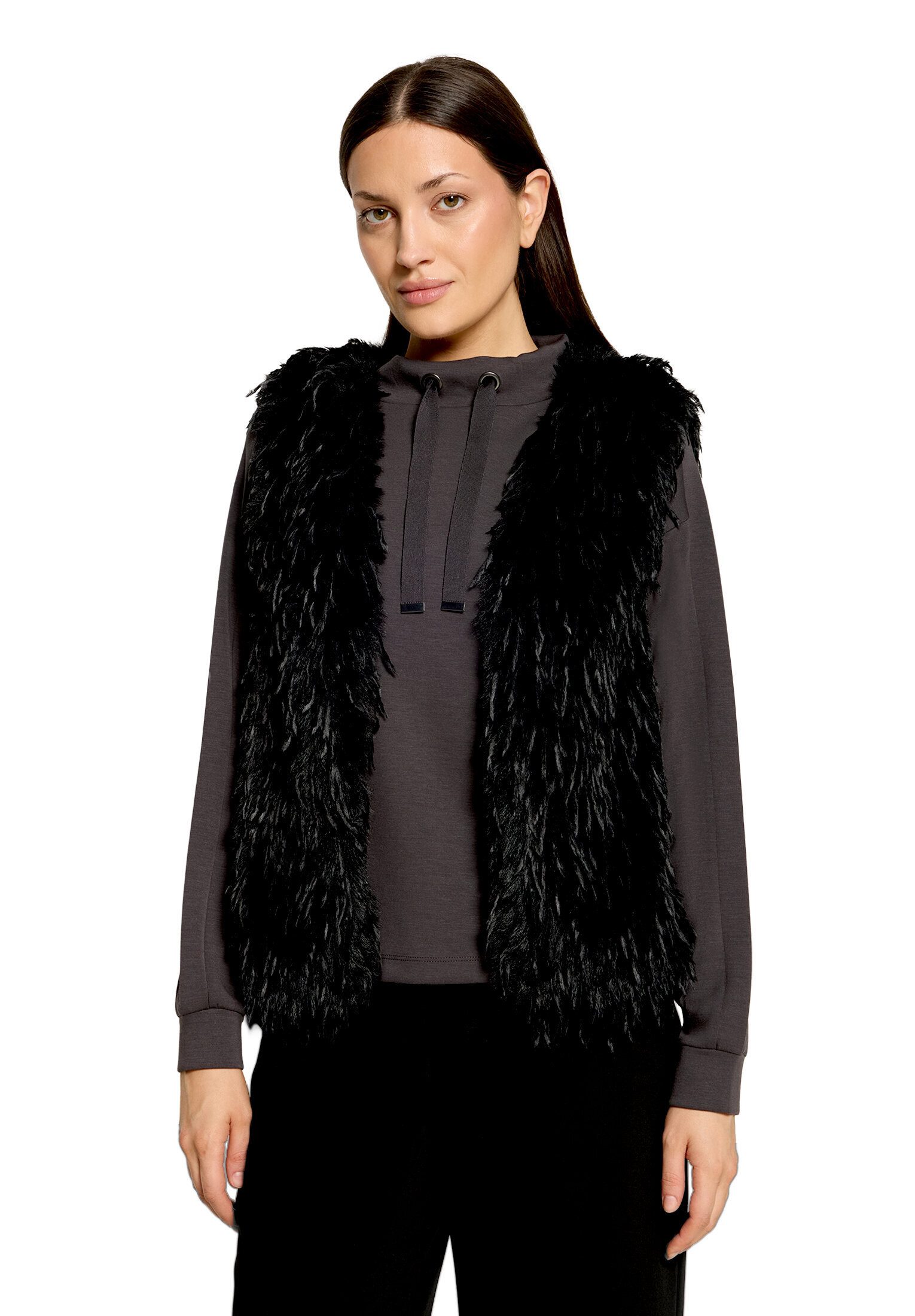 Betty&Co Plüschweste Damen mit Fransen