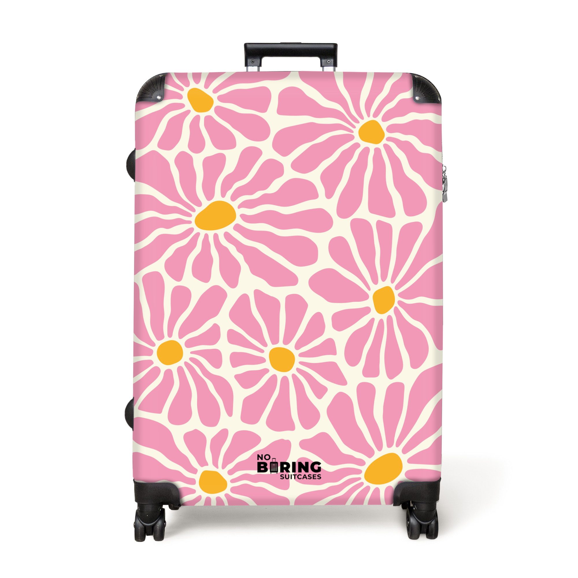 NoBoringSuitcases.com© Hartschalen-Trolley Beige mit rosa und günstig online kaufen