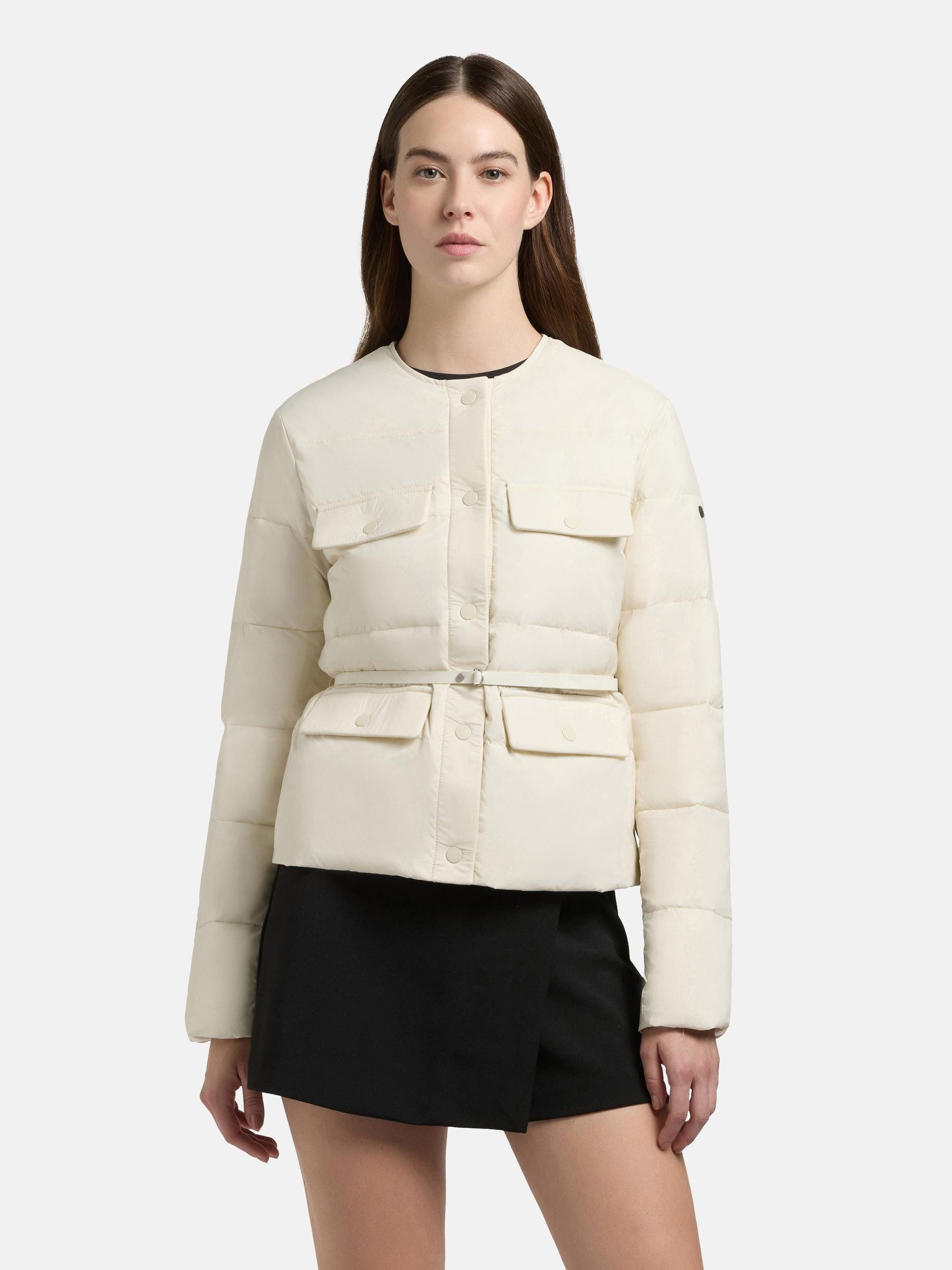 khujo Steppjacke Cinnia Elegante Damen Übergangsjacke mit Taillengürtel