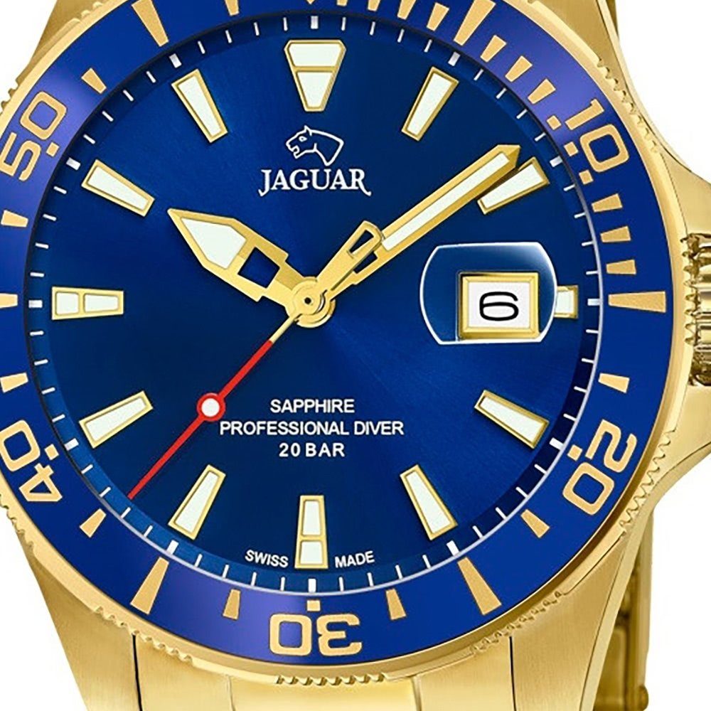 Jaguar Schweizer Uhr und Executive, J877/1, Zeiger Indizes goldene