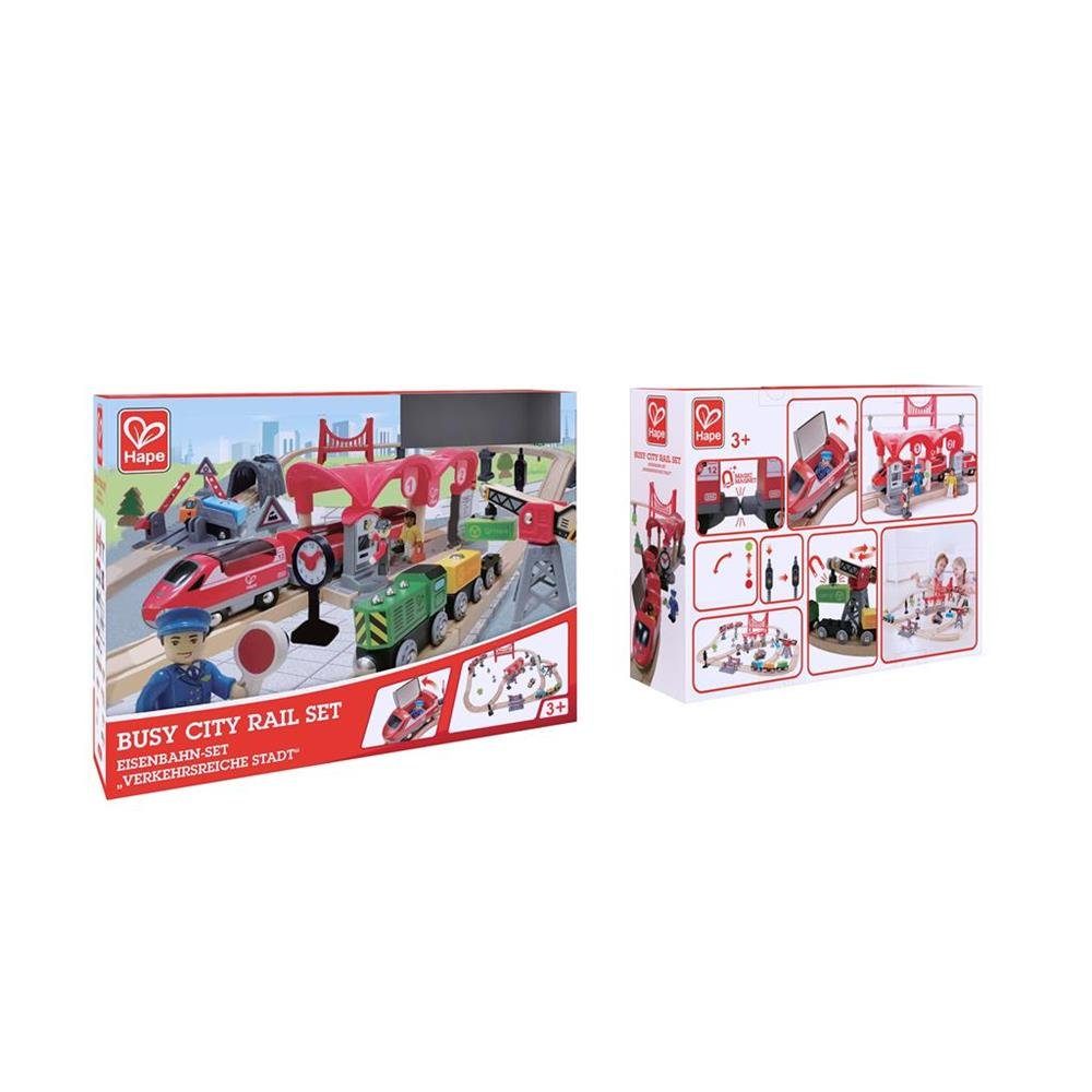 Hape Spielzeug-Eisenbahn Eisenbahnset, verkehrsreiche Stadt, 51 Teile, Holz günstig online kaufen