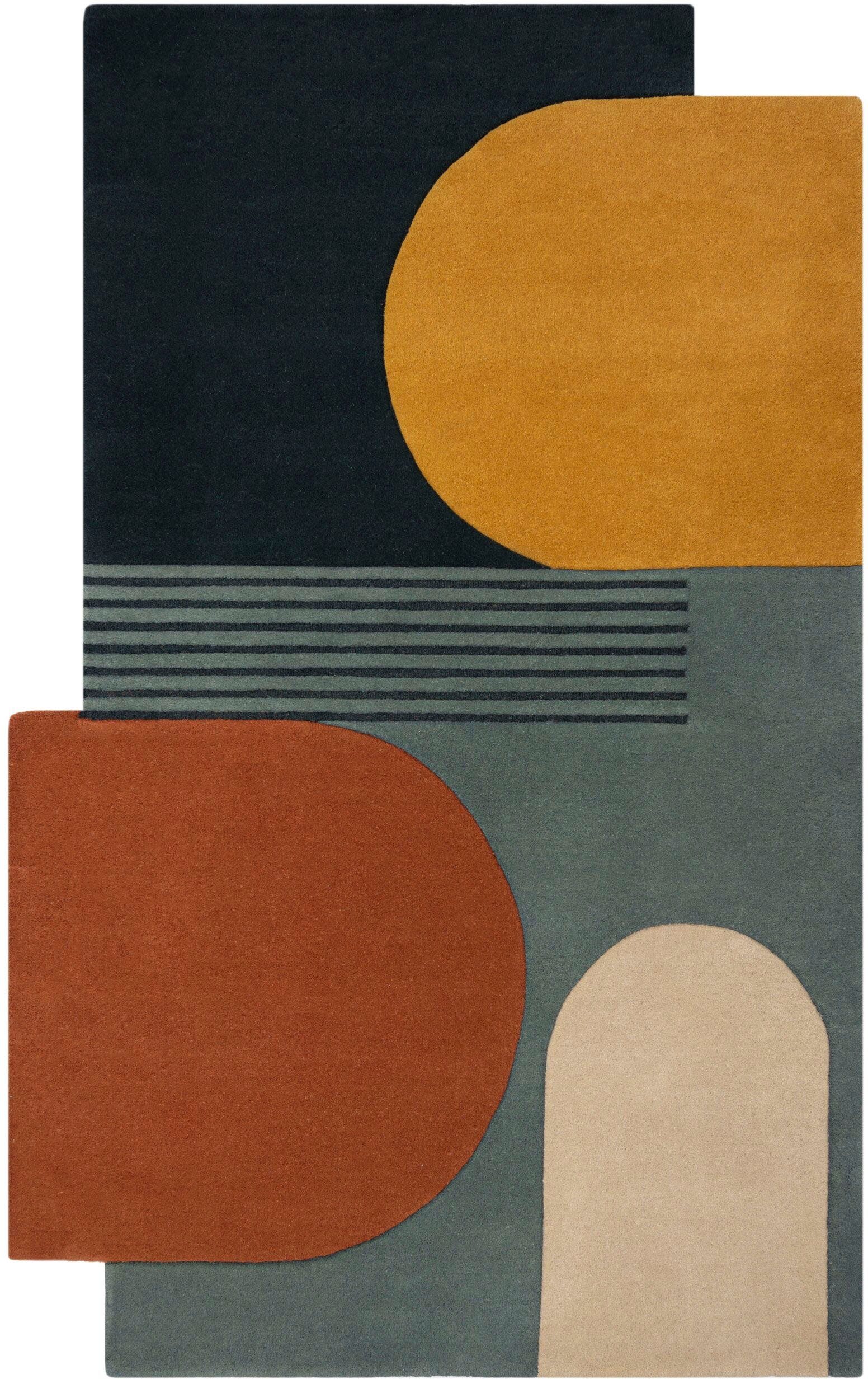 FLAIR RUGS Wollteppich Lozenge, rechteckig, Höhe: günstig online kaufen