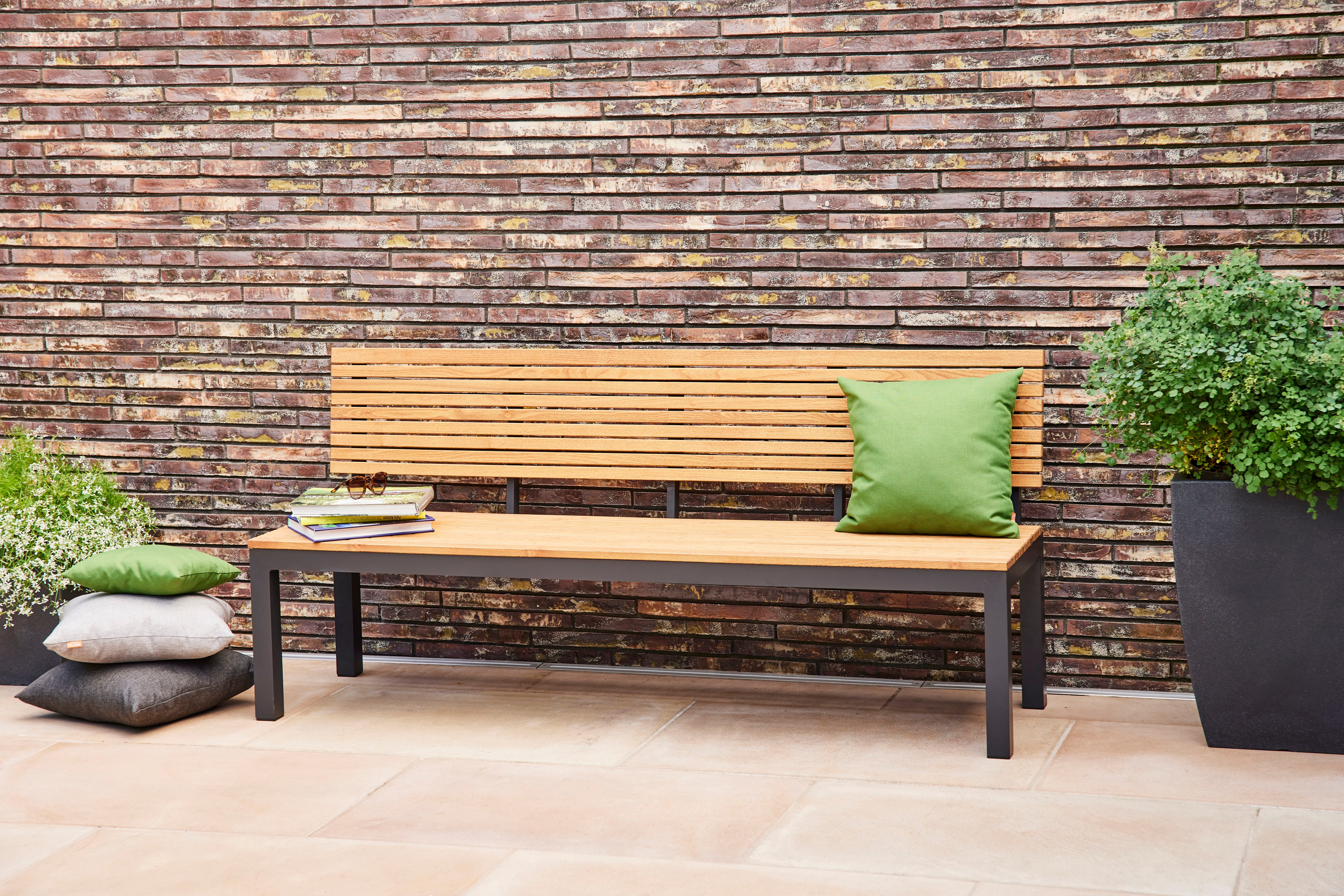 Siena Garden Gartenbank Bozen 3er Aluminiumgestell anthrazit Robininenholz, Flächen aus Robinienholz FSC® 100%
