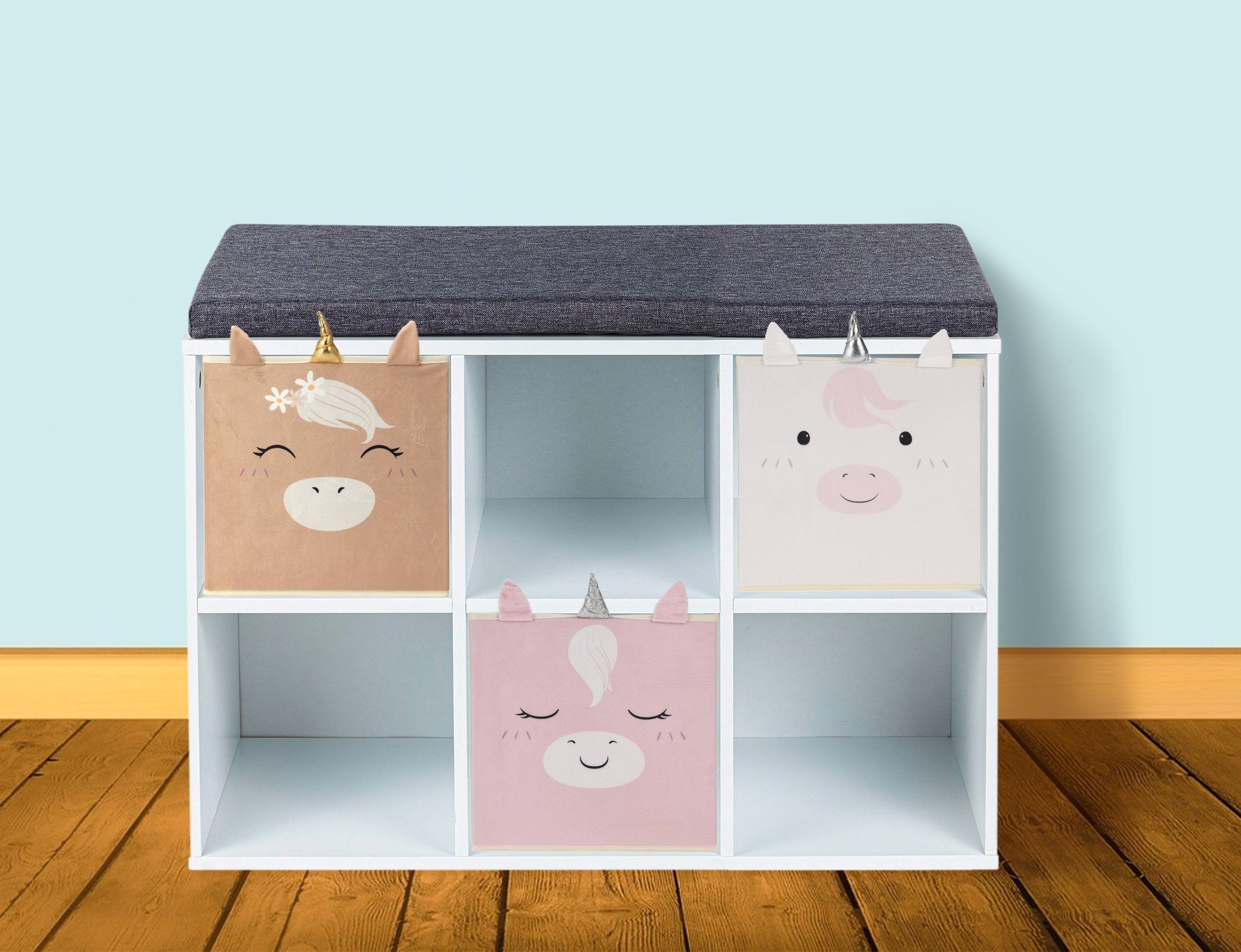 Spetebo Regalkorb Einhorn Aufbewahrungs Box 3er günstig online kaufen